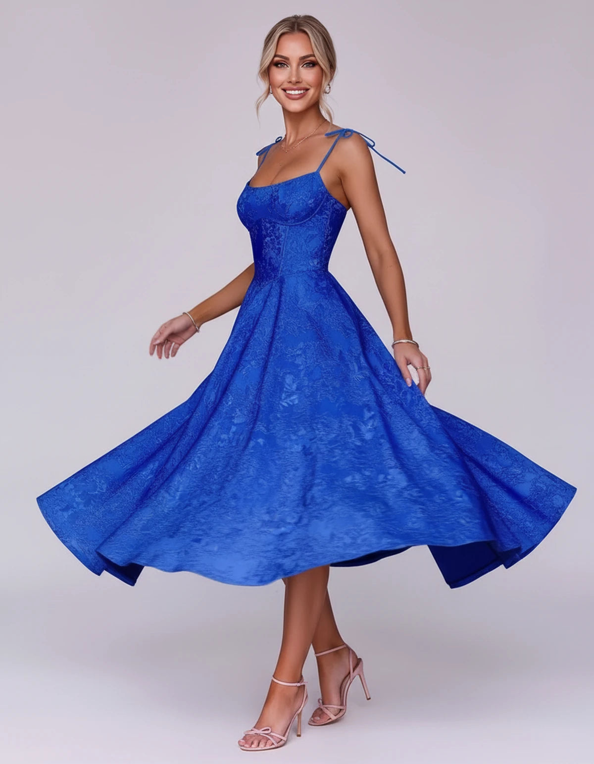 Lalique Midi Dresses — Blue | SKU: SD-68537-blue-2,SD-68537-blue-4,SD-68537-blue-6,SD-68537-blue-8,SD-68537-blue-10,SD-68537-blue-12,SD-68537-blue-14,SD-68537-blue-16,SD-68537-blue-16W,SD-68537-blue-18W,SD-68537-blue-20W,SD-68537-blue-22W