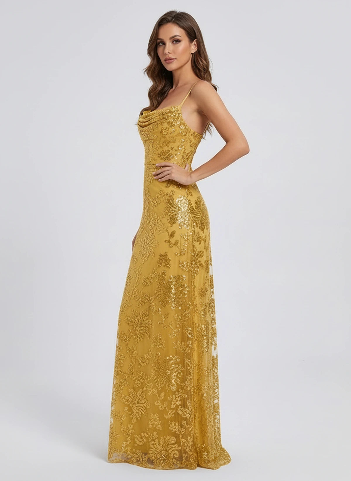 Lampedusa Maxi Dress — Gold | SKU: SD-34990-gold-2,SD-34990-gold-4,SD-34990-gold-6,SD-34990-gold-8,SD-34990-gold-10,SD-34990-gold-12,SD-34990-gold-14,SD-34990-gold-16,SD-34990-gold-16W,SD-34990-gold-18W,SD-34990-gold-20W,SD-34990-gold-22W