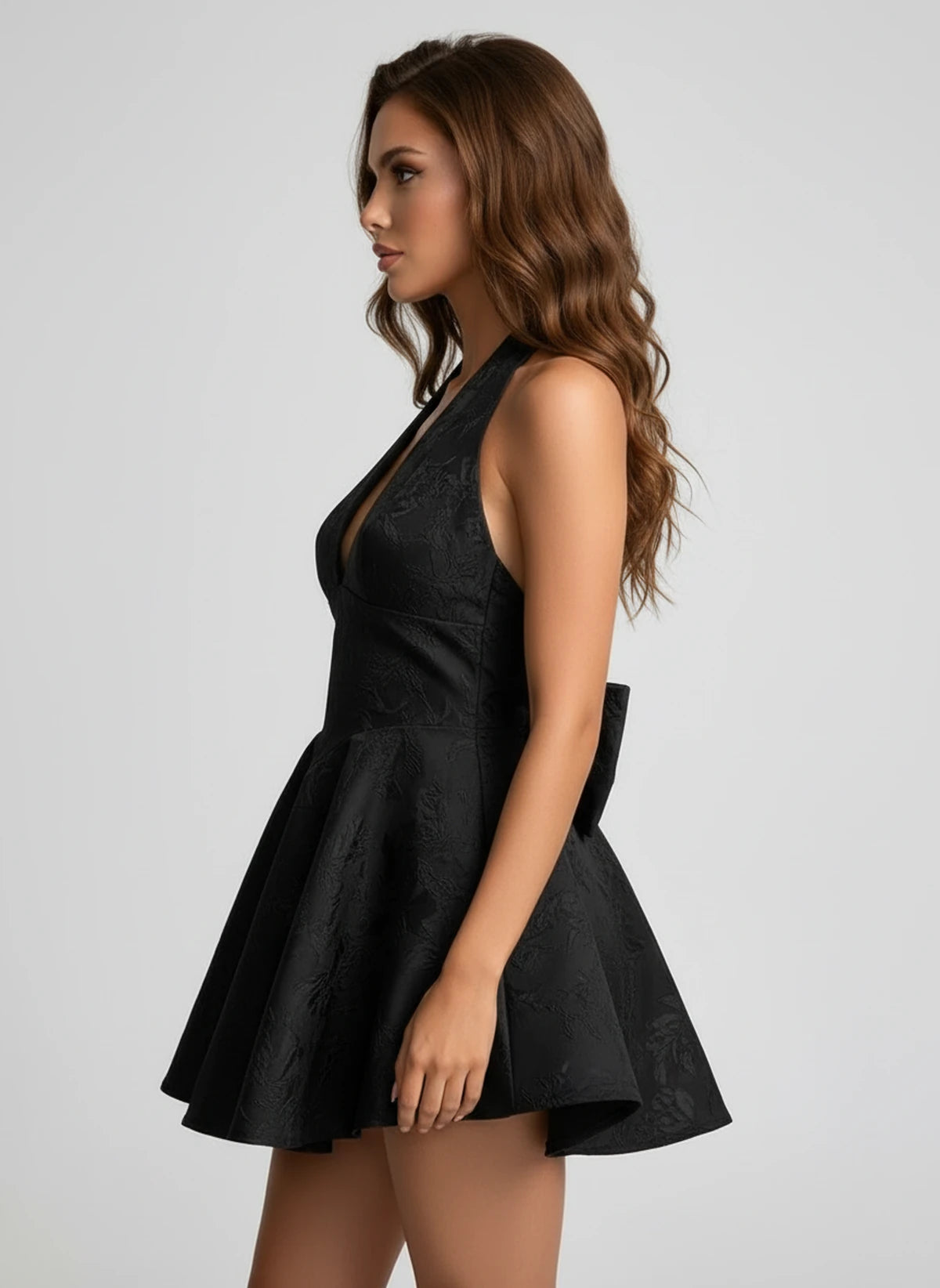 Lauriane Mini Dress — Black | SKU: SD-31728-black-2,SD-31728-black-4,SD-31728-black-6,SD-31728-black-8,SD-31728-black-10,SD-31728-black-12,SD-31728-black-14,SD-31728-black-16,SD-31728-black-16W,SD-31728-black-18W,SD-31728-black-20W,SD-31728-black-22W