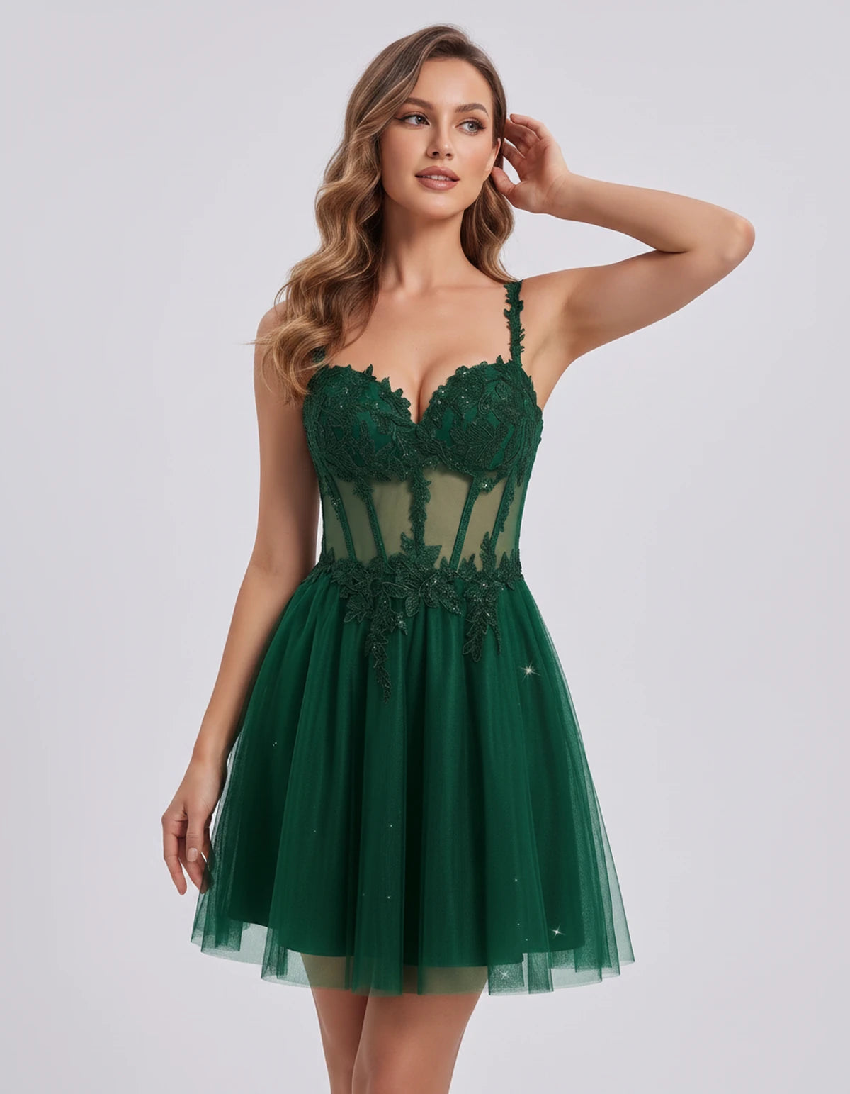 Lavandou Mini Dress — Emerald | SKU: SD-21933-emerald-2,SD-21933-emerald-4,SD-21933-emerald-6,SD-21933-emerald-8,SD-21933-emerald-10,SD-21933-emerald-12,SD-21933-emerald-14,SD-21933-emerald-16,SD-21933-emerald-16W,SD-21933-emerald-18W,SD-21933-emerald-20W,SD-21933-emerald-22W