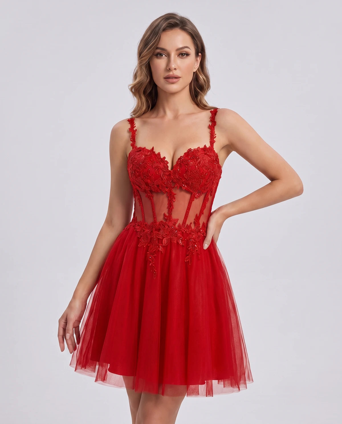 Lavandou Mini Dress — Red