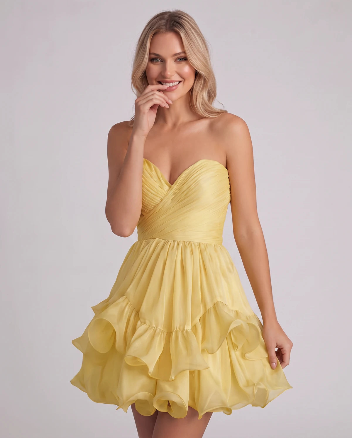 Lenora Mini Dress — Yellow | SKU: SD-60944-yellow-2,SD-60944-yellow-4,SD-60944-yellow-6,SD-60944-yellow-8,SD-60944-yellow-10,SD-60944-yellow-12,SD-60944-yellow-14,SD-60944-yellow-16,SD-60944-yellow-16W,SD-60944-yellow-18W,SD-60944-yellow-20W,SD-60944-yellow-22W