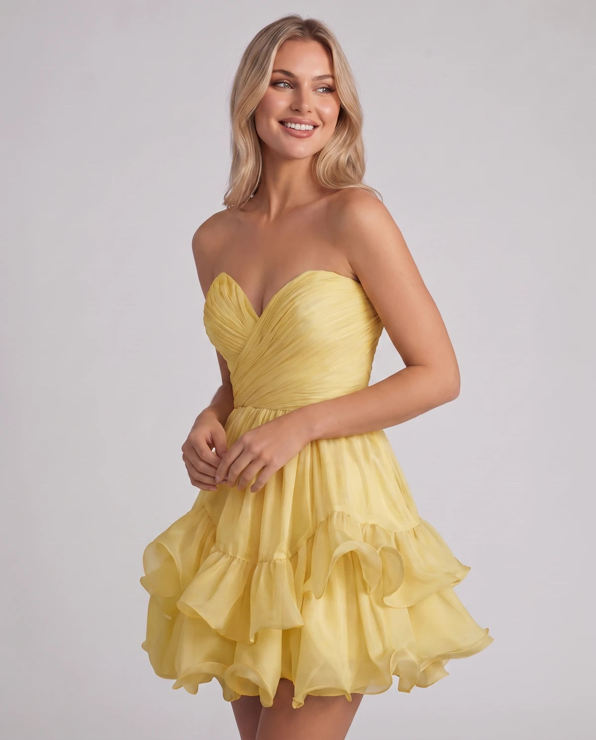 Lenora Mini Dress — Yellow | SKU: SD-60944-yellow-2,SD-60944-yellow-4,SD-60944-yellow-6,SD-60944-yellow-8,SD-60944-yellow-10,SD-60944-yellow-12,SD-60944-yellow-14,SD-60944-yellow-16,SD-60944-yellow-16W,SD-60944-yellow-18W,SD-60944-yellow-20W,SD-60944-yellow-22W