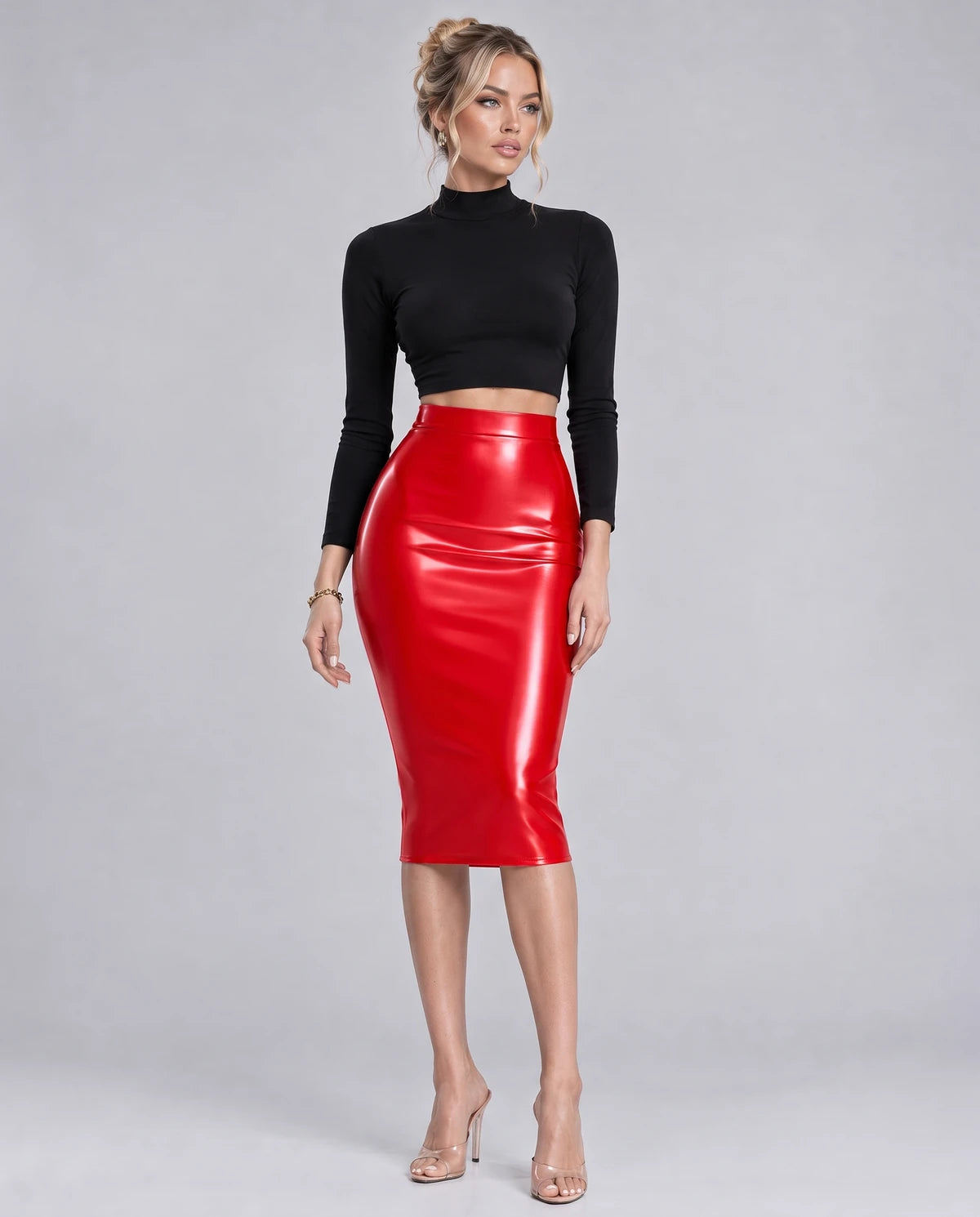Levantine Midi Skirt — Red