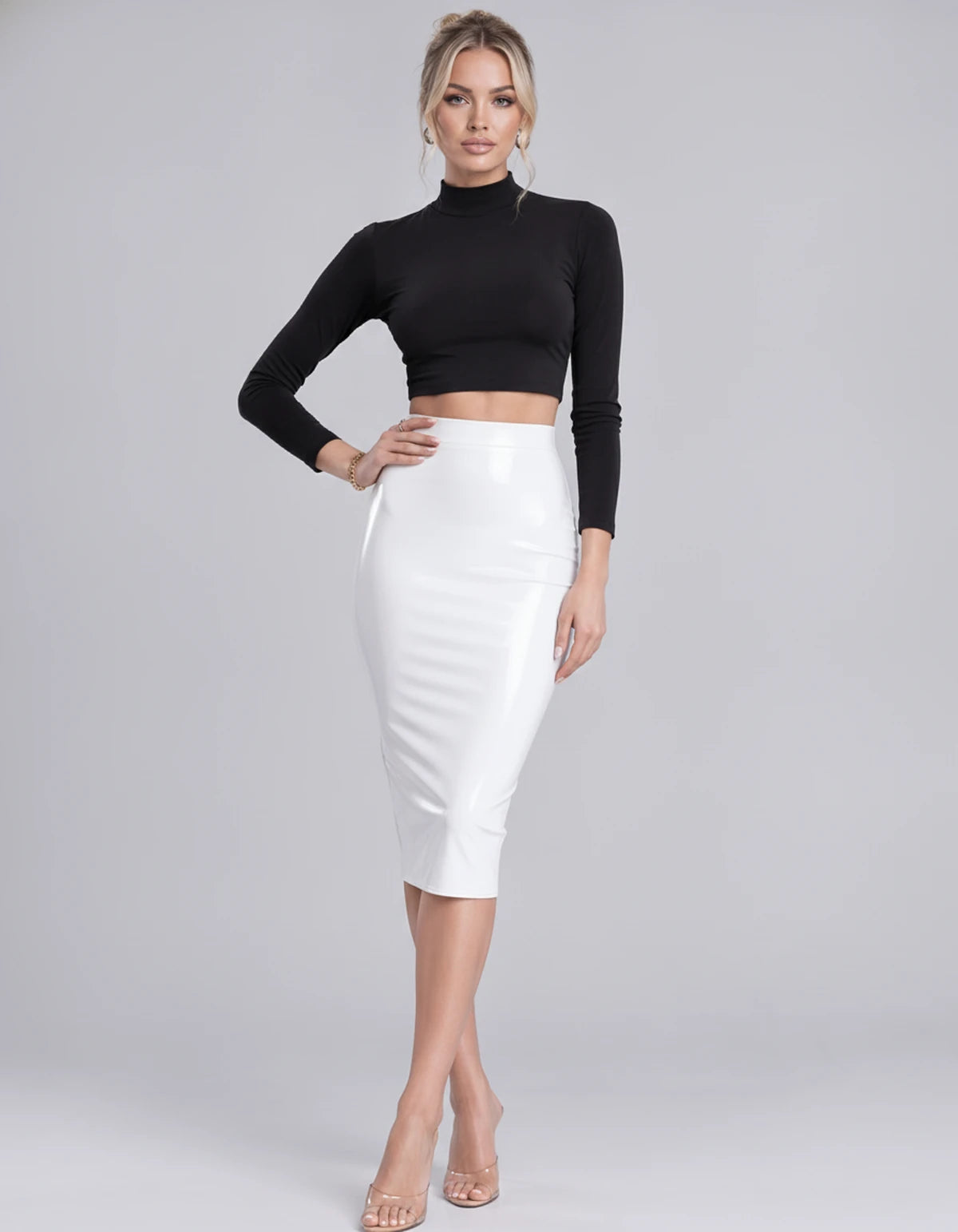 Levantine Midi Skirt — White | SKU: SD-58939-white-XS,SD-58939-white-S,SD-58939-white-M,SD-58939-white-L,SD-58939-white-XL,SD-58939-white-2XL