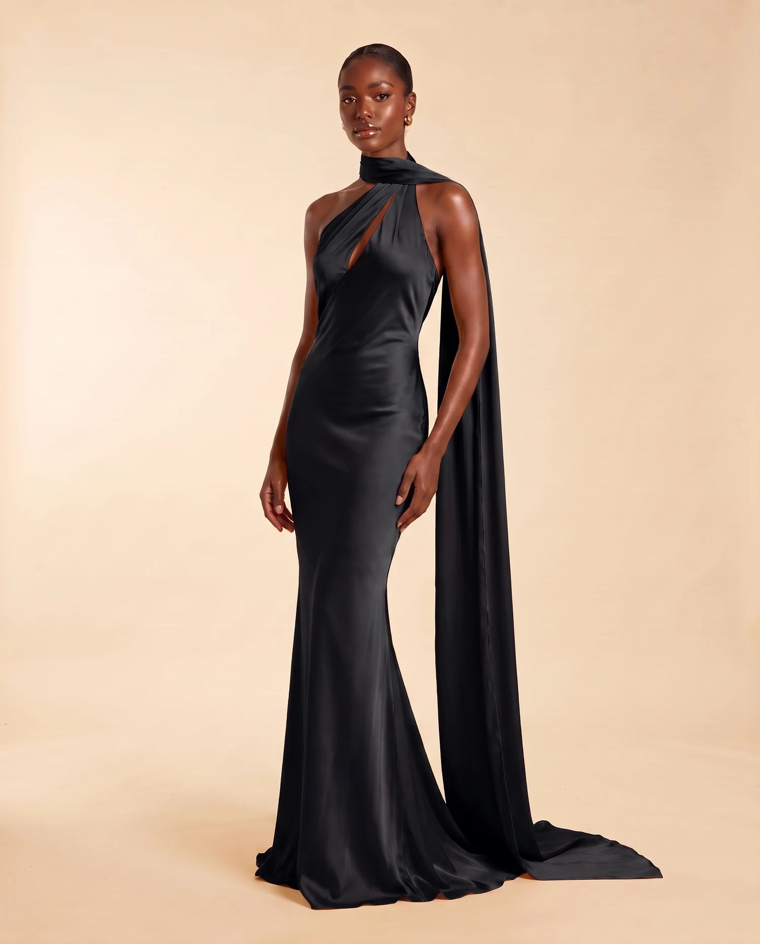 Liora Satin Scarf Dress Black 01-herov2
