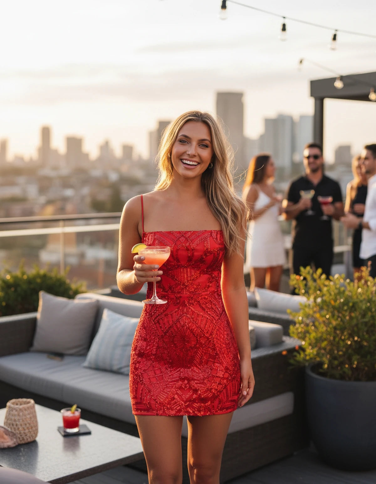 Lisandra Mini Dress — Red | SKU: SD-18471-red-2,SD-18471-red-4,SD-18471-red-6,SD-18471-red-8,SD-18471-red-10,SD-18471-red-12,SD-18471-red-14,SD-18471-red-16,SD-18471-red-16W,SD-18471-red-18W,SD-18471-red-20W,SD-18471-red-22W