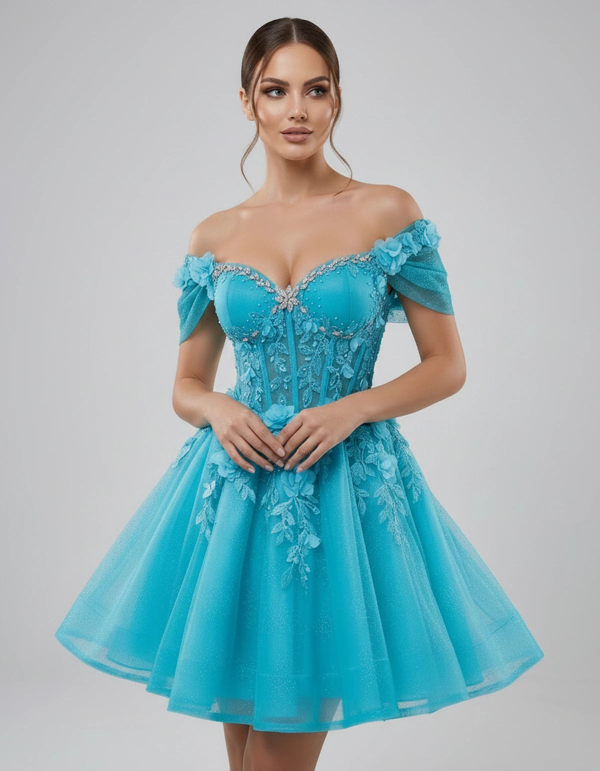 Lisbeth Mini Dress — Blue | SKU: SD-95431-blue-2,SD-95431-blue-4,SD-95431-blue-6,SD-95431-blue-8,SD-95431-blue-10,SD-95431-blue-12,SD-95431-blue-14,SD-95431-blue-16,SD-95431-blue-16W,SD-95431-blue-18W,SD-95431-blue-20W,SD-95431-blue-22W