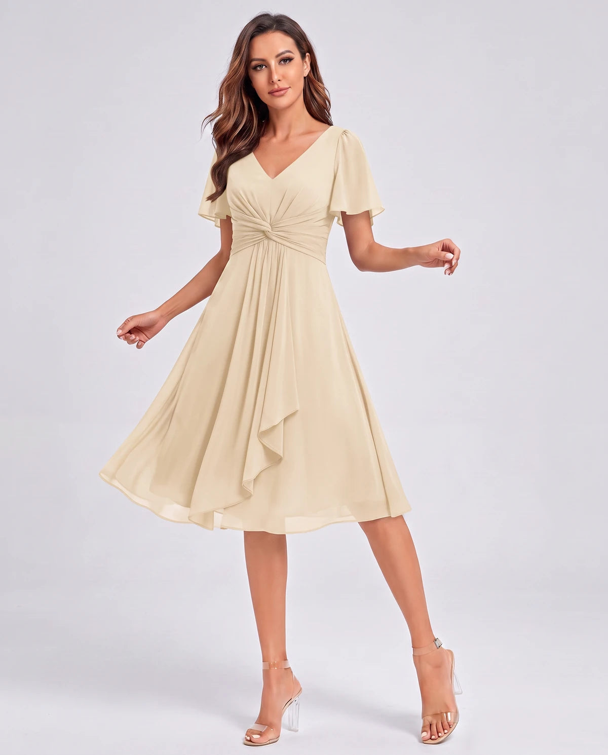Lisbonne Mini Dress — Champagne