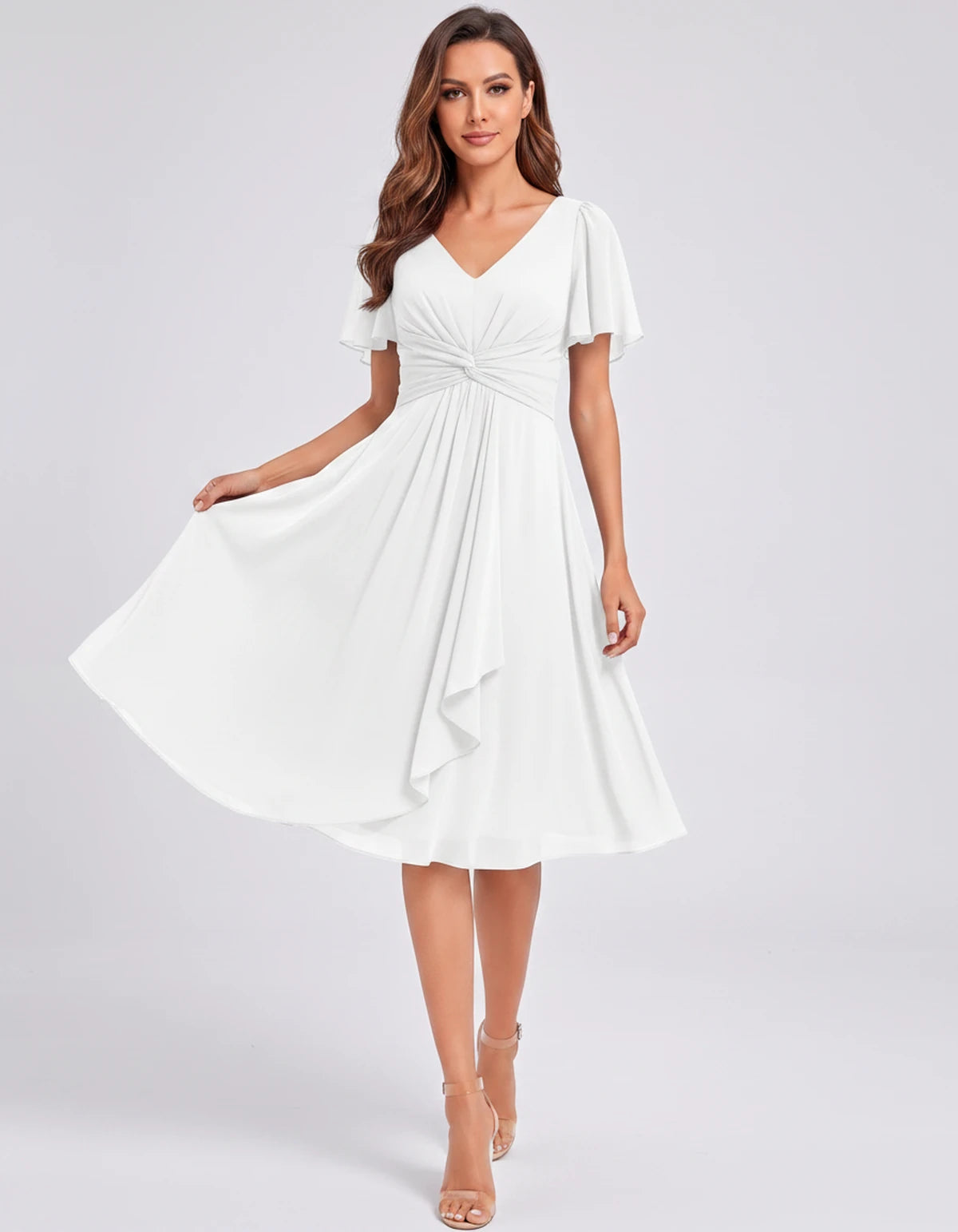 Lisbonne Mini Dress — White | SKU: SD-84650-white-2,SD-84650-white-4,SD-84650-white-6,SD-84650-white-8,SD-84650-white-10,SD-84650-white-12,SD-84650-white-14,SD-84650-white-16,SD-84650-white-16W,SD-84650-white-18W,SD-84650-white-20W,SD-84650-white-22W