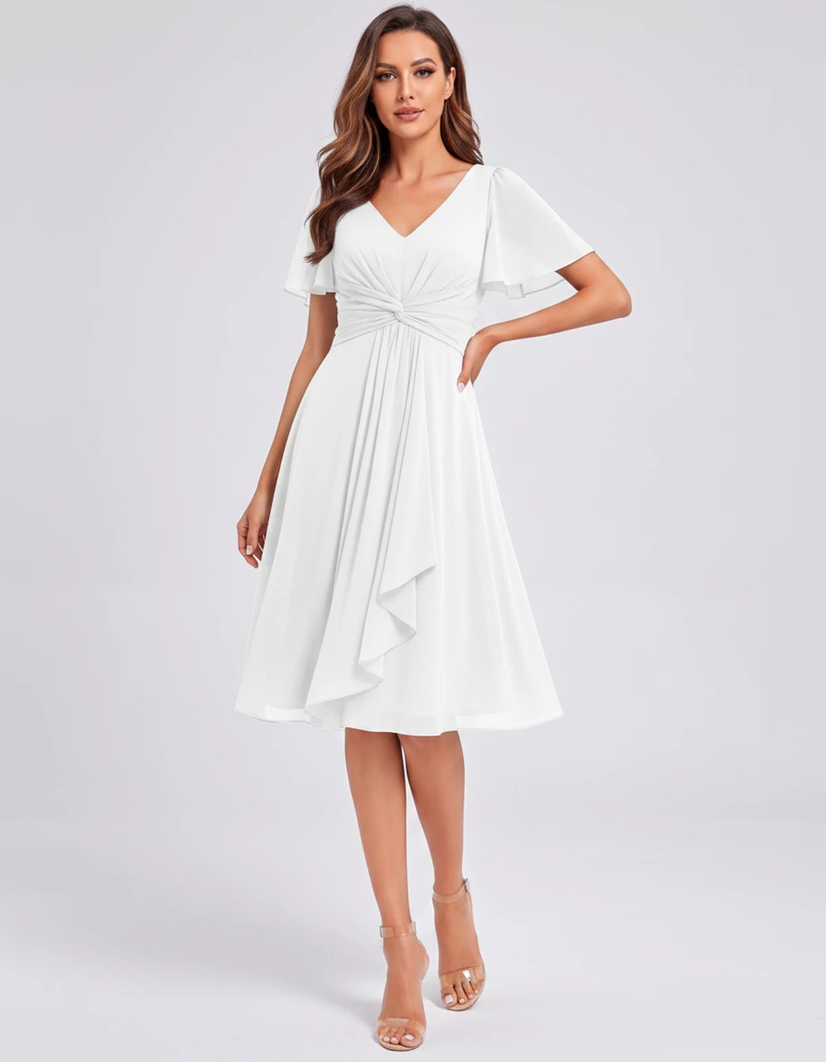 Lisbonne Mini Dress — White | SKU: SD-84650-white-2,SD-84650-white-4,SD-84650-white-6,SD-84650-white-8,SD-84650-white-10,SD-84650-white-12,SD-84650-white-14,SD-84650-white-16,SD-84650-white-16W,SD-84650-white-18W,SD-84650-white-20W,SD-84650-white-22W