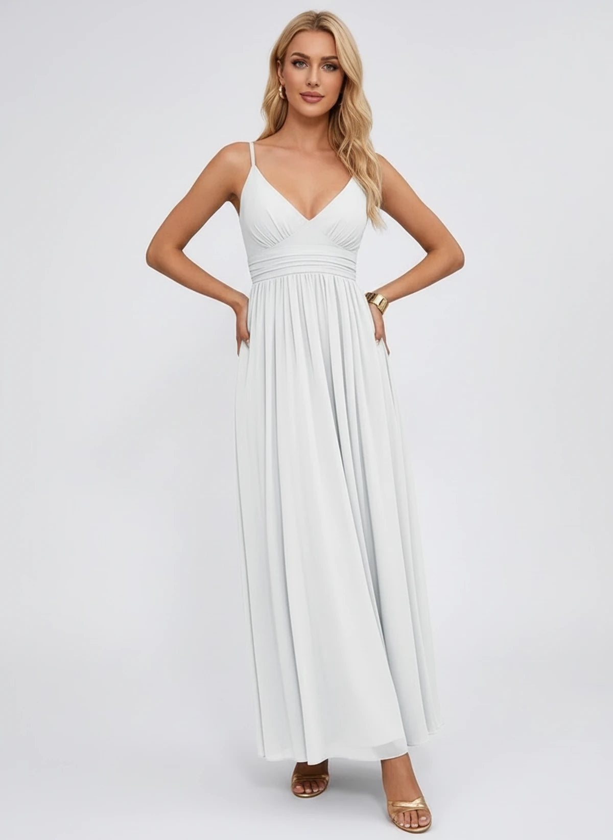 Louvain Maxi Dress — White | SKU: SD-61574-white-2,SD-61574-white-4,SD-61574-white-6,SD-61574-white-8,SD-61574-white-10,SD-61574-white-12,SD-61574-white-14,SD-61574-white-16,SD-61574-white-16W,SD-61574-white-18W,SD-61574-white-20W,SD-61574-white-22W