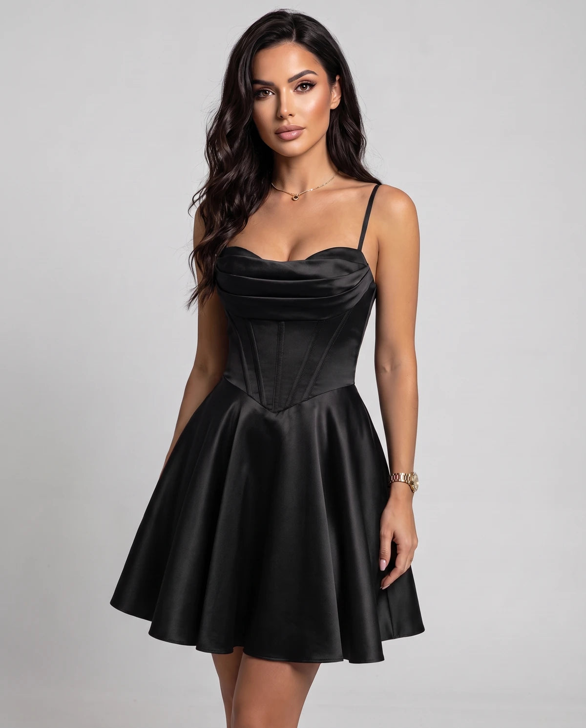 Lucerne Midi Dresses — Black