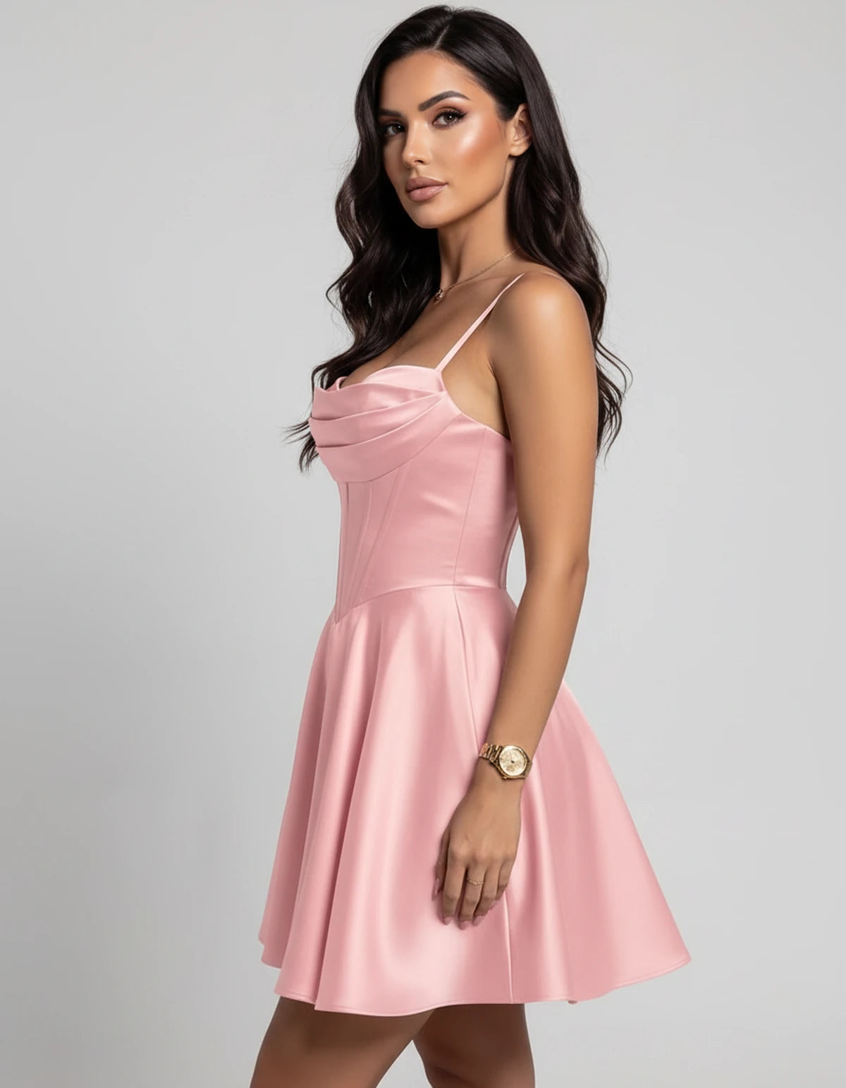 Lucerne Midi Dresses — Pink | SKU: SD-37240-pink-2,SD-37240-pink-4,SD-37240-pink-6,SD-37240-pink-8,SD-37240-pink-10,SD-37240-pink-12,SD-37240-pink-14,SD-37240-pink-16,SD-37240-pink-16W,SD-37240-pink-18W,SD-37240-pink-20W,SD-37240-pink-22W