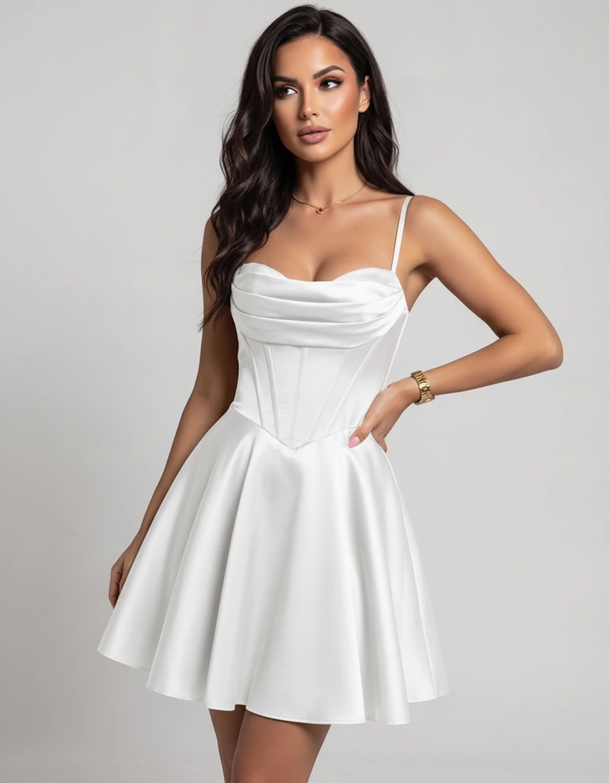 Lucerne Midi Dresses — White | SKU: SD-37240-white-2,SD-37240-white-4,SD-37240-white-6,SD-37240-white-8,SD-37240-white-10,SD-37240-white-12,SD-37240-white-14,SD-37240-white-16,SD-37240-white-16W,SD-37240-white-18W,SD-37240-white-20W,SD-37240-white-22W