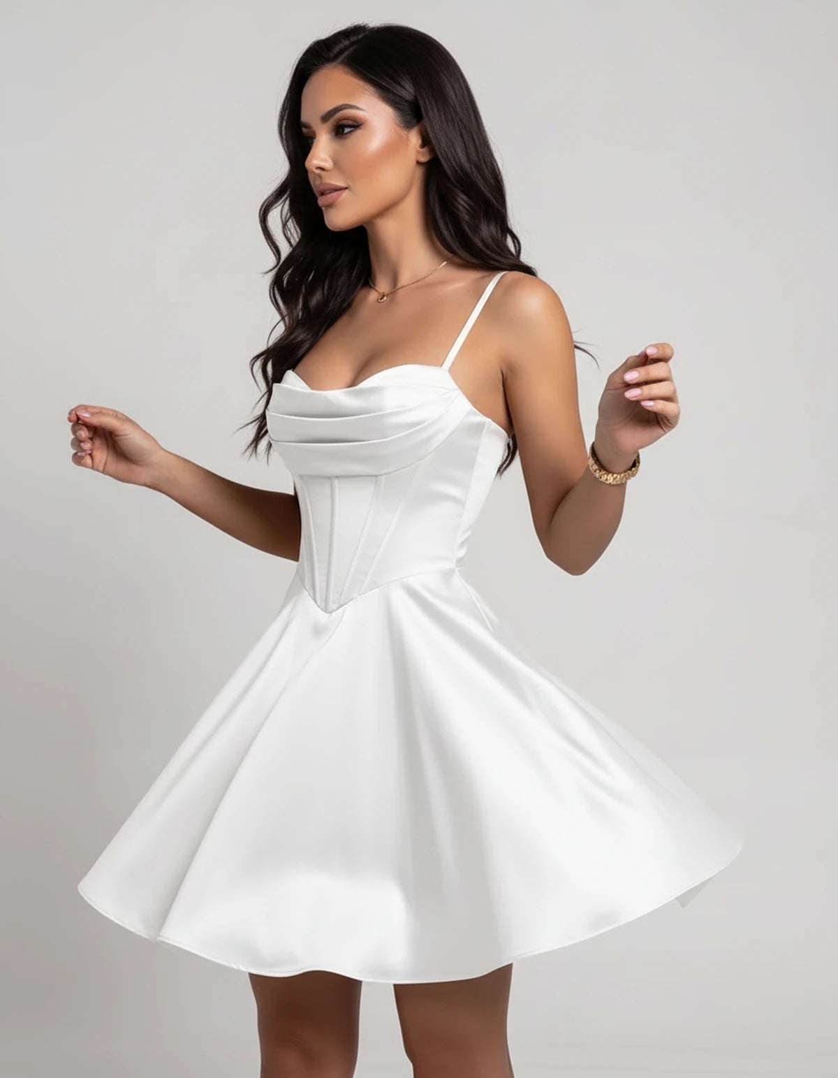 Lucerne Midi Dresses — White | SKU: SD-37240-white-2,SD-37240-white-4,SD-37240-white-6,SD-37240-white-8,SD-37240-white-10,SD-37240-white-12,SD-37240-white-14,SD-37240-white-16,SD-37240-white-16W,SD-37240-white-18W,SD-37240-white-20W,SD-37240-white-22W