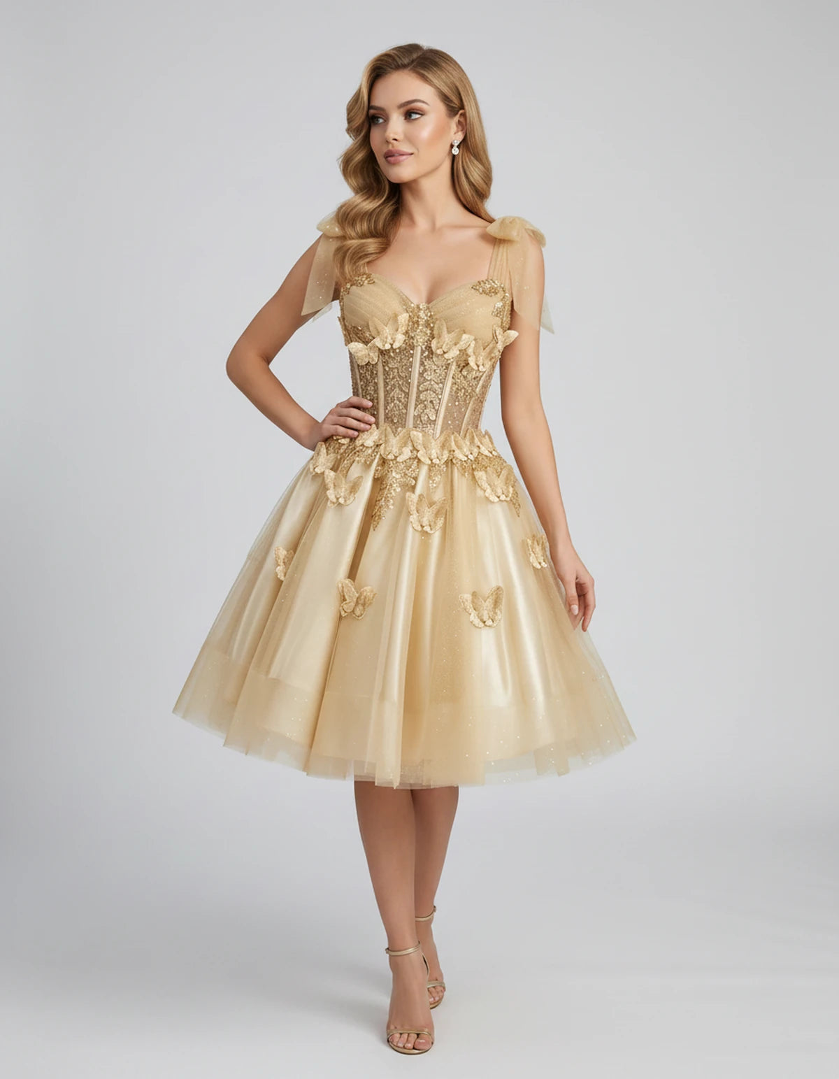 Lumielle Mini Dress — Champagne | SKU: SD-95433-champagne-2,SD-95433-champagne-4,SD-95433-champagne-6,SD-95433-champagne-8,SD-95433-champagne-10,SD-95433-champagne-12,SD-95433-champagne-14,SD-95433-champagne-16,SD-95433-champagne-16W,SD-95433-champagne-18W,SD-95433-champagne-20W,SD-95433-champagne-22W