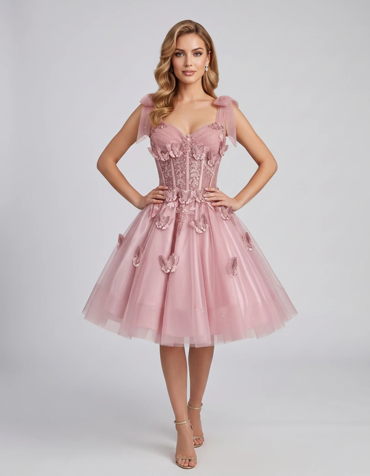 Lumielle Mini Dress — Pink | SKU: SD-95433-pink-2,SD-95433-pink-4,SD-95433-pink-6,SD-95433-pink-8,SD-95433-pink-10,SD-95433-pink-12,SD-95433-pink-14,SD-95433-pink-16,SD-95433-pink-16W,SD-95433-pink-18W,SD-95433-pink-20W,SD-95433-pink-22W