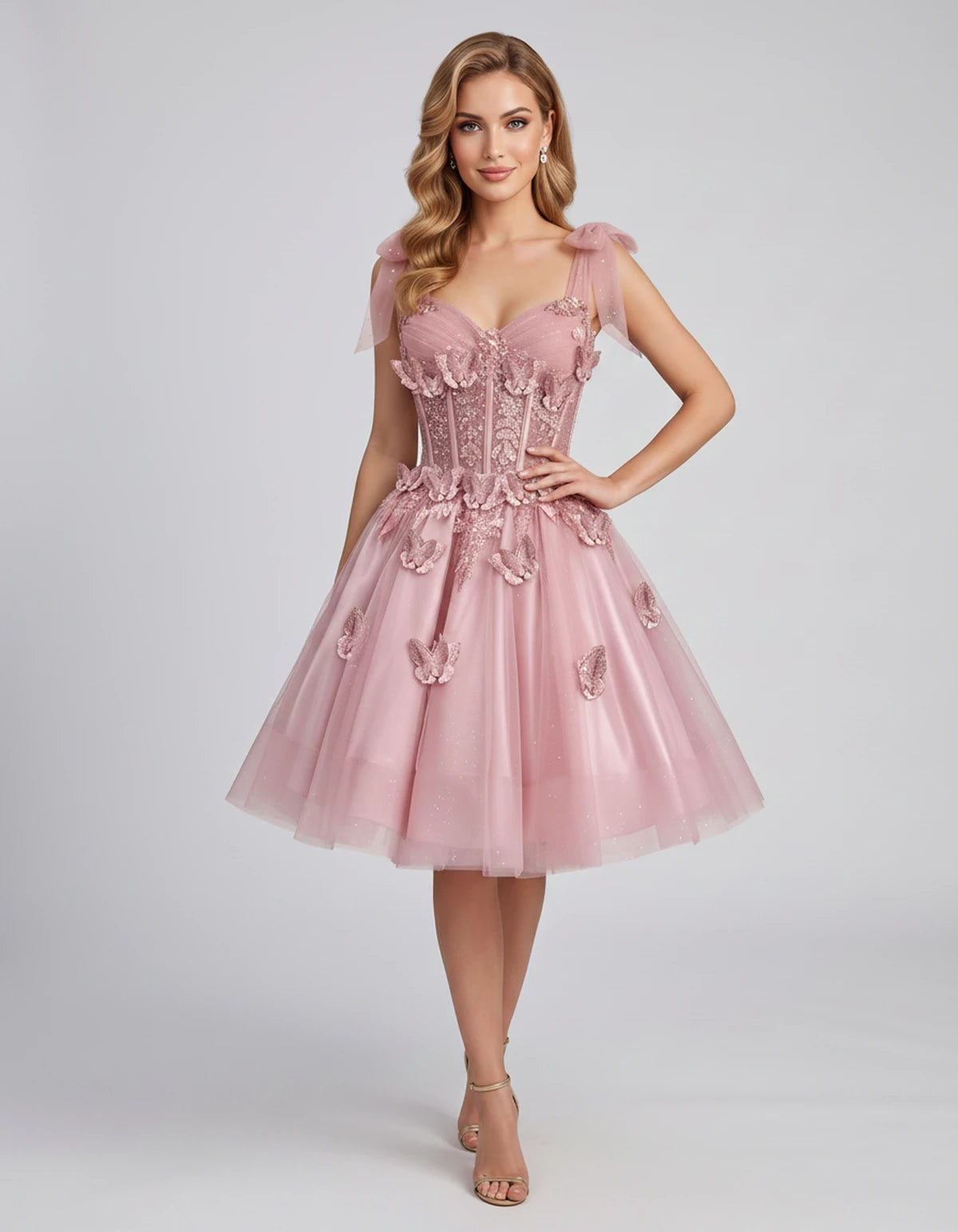 Lumielle Mini Dress — Pink | SKU: SD-95433-pink-2,SD-95433-pink-4,SD-95433-pink-6,SD-95433-pink-8,SD-95433-pink-10,SD-95433-pink-12,SD-95433-pink-14,SD-95433-pink-16,SD-95433-pink-16W,SD-95433-pink-18W,SD-95433-pink-20W,SD-95433-pink-22W