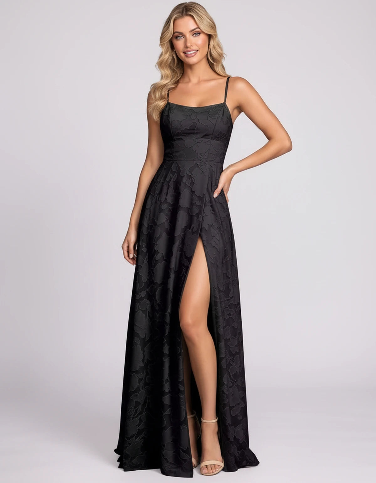 Lysandra Midi Dresses — Black | SKU: SD-68505-black-2,SD-68505-black-4,SD-68505-black-6,SD-68505-black-8,SD-68505-black-10,SD-68505-black-12,SD-68505-black-14,SD-68505-black-16,SD-68505-black-16W,SD-68505-black-18W,SD-68505-black-20W,SD-68505-black-22W
