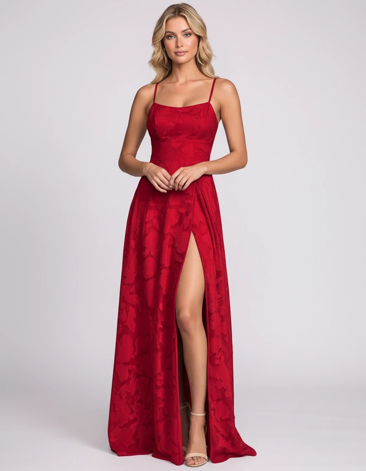 Lysandra Midi Dresses — Red | SKU: SD-68505-red-2,SD-68505-red-4,SD-68505-red-6,SD-68505-red-8,SD-68505-red-10,SD-68505-red-12,SD-68505-red-14,SD-68505-red-16,SD-68505-red-16W,SD-68505-red-18W,SD-68505-red-20W,SD-68505-red-22W