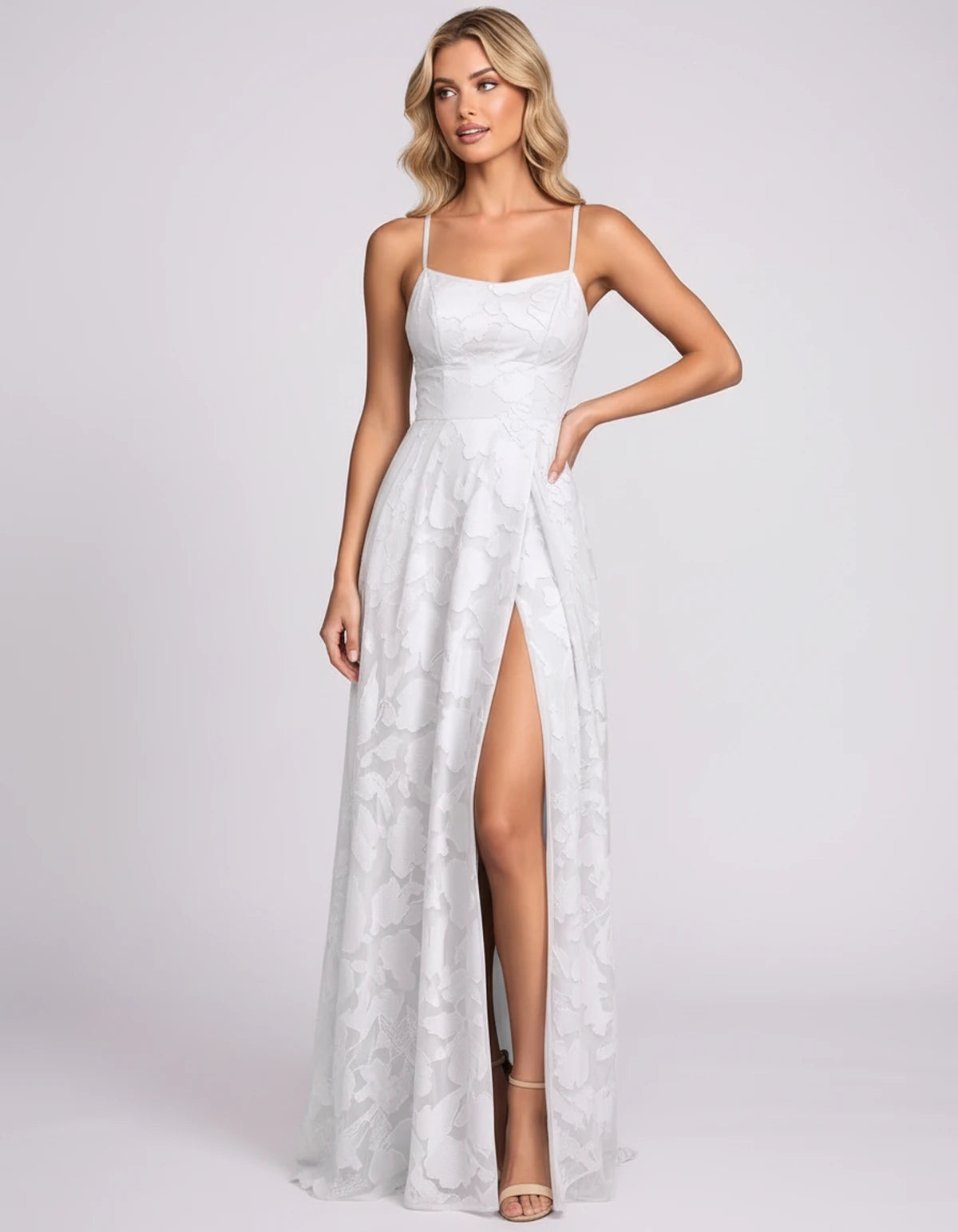Lysandra Midi Dresses — White | SKU: SD-68505-white-2,SD-68505-white-4,SD-68505-white-6,SD-68505-white-8,SD-68505-white-10,SD-68505-white-12,SD-68505-white-14,SD-68505-white-16,SD-68505-white-16W,SD-68505-white-18W,SD-68505-white-20W,SD-68505-white-22W