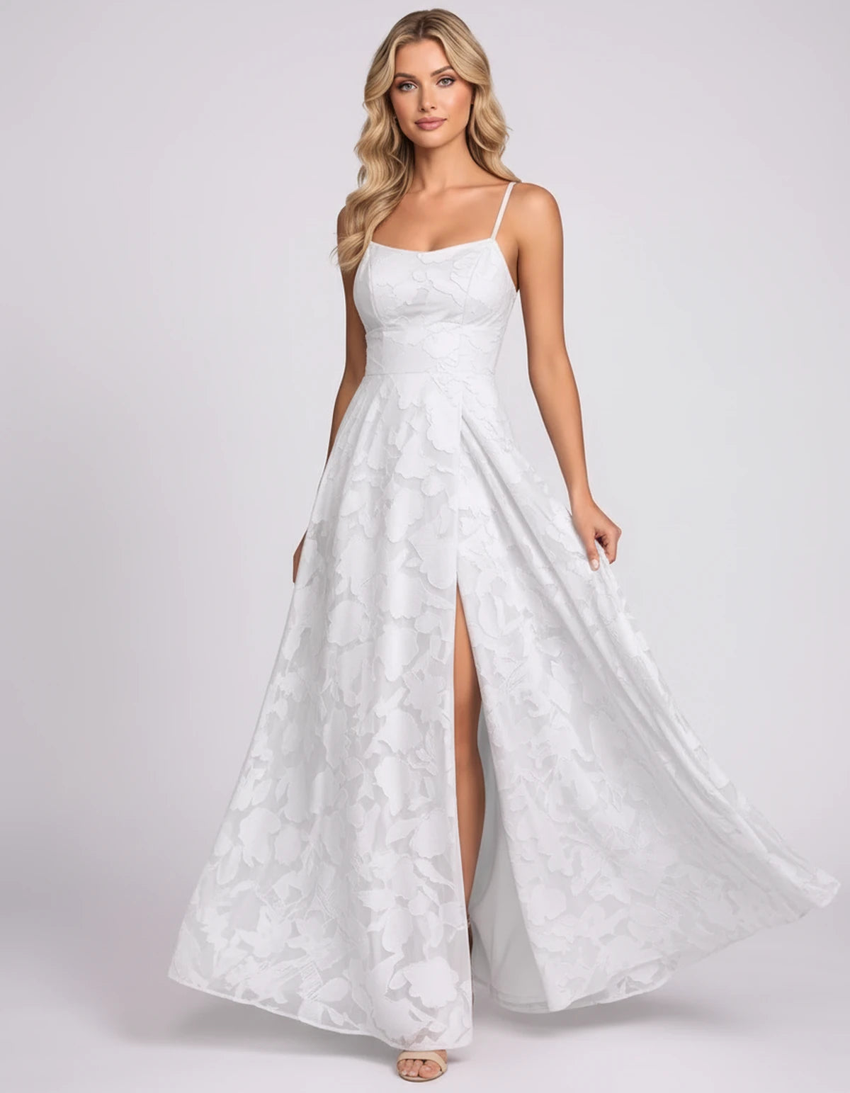 Lysandra Midi Dresses — White | SKU: SD-68505-white-2,SD-68505-white-4,SD-68505-white-6,SD-68505-white-8,SD-68505-white-10,SD-68505-white-12,SD-68505-white-14,SD-68505-white-16,SD-68505-white-16W,SD-68505-white-18W,SD-68505-white-20W,SD-68505-white-22W