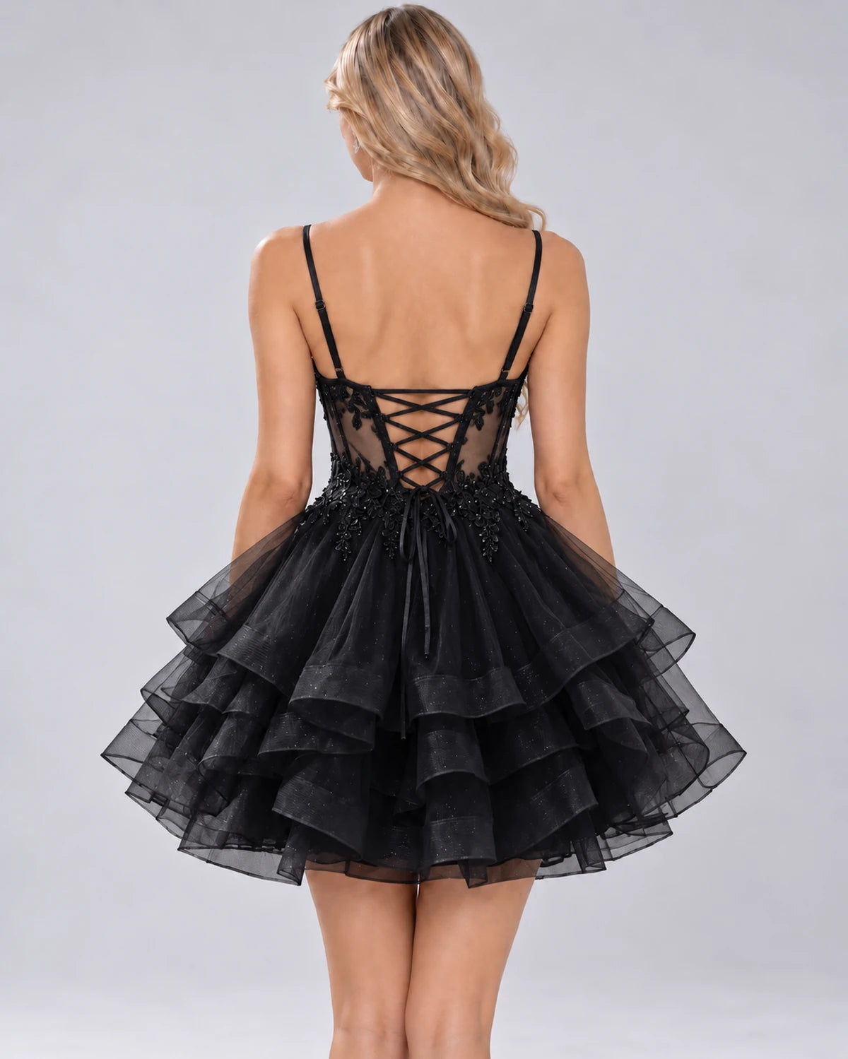 Madrigal Mini Dress — Black | SKU: SD-27025-black-2,SD-27025-black-4,SD-27025-black-6,SD-27025-black-8,SD-27025-black-10,SD-27025-black-12,SD-27025-black-14,SD-27025-black-16,SD-27025-black-18W,SD-27025-black-20W,SD-27025-black-22W,SD-27025-black-24W