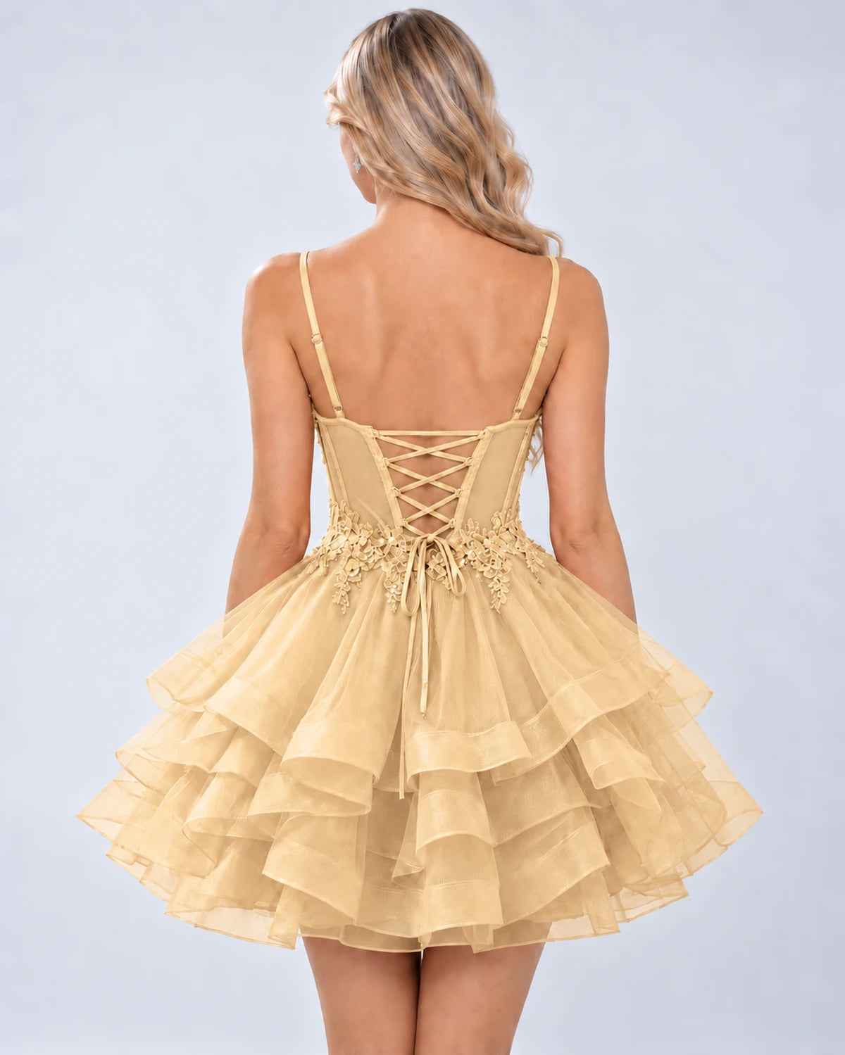 Madrigal Mini Dress — Champagne | SKU: SD-27025-champagne-2,SD-27025-champagne-4,SD-27025-champagne-6,SD-27025-champagne-8,SD-27025-champagne-10,SD-27025-champagne-12,SD-27025-champagne-14,SD-27025-champagne-16,SD-27025-champagne-18W,SD-27025-champagne-20W,SD-27025-champagne-22W,SD-27025-champagne-24W