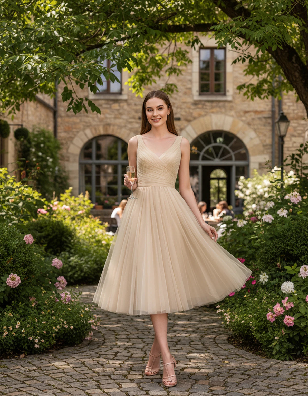 Majorelle Midi Dresses — Nude | SKU: SD-96246-nude-2,SD-96246-nude-4,SD-96246-nude-6,SD-96246-nude-8,SD-96246-nude-10,SD-96246-nude-12,SD-96246-nude-14,SD-96246-nude-16,SD-96246-nude-14 Plus,SD-96246-nude-18 Plus,SD-96246-nude-22 Plus,SD-96246-nude-24W