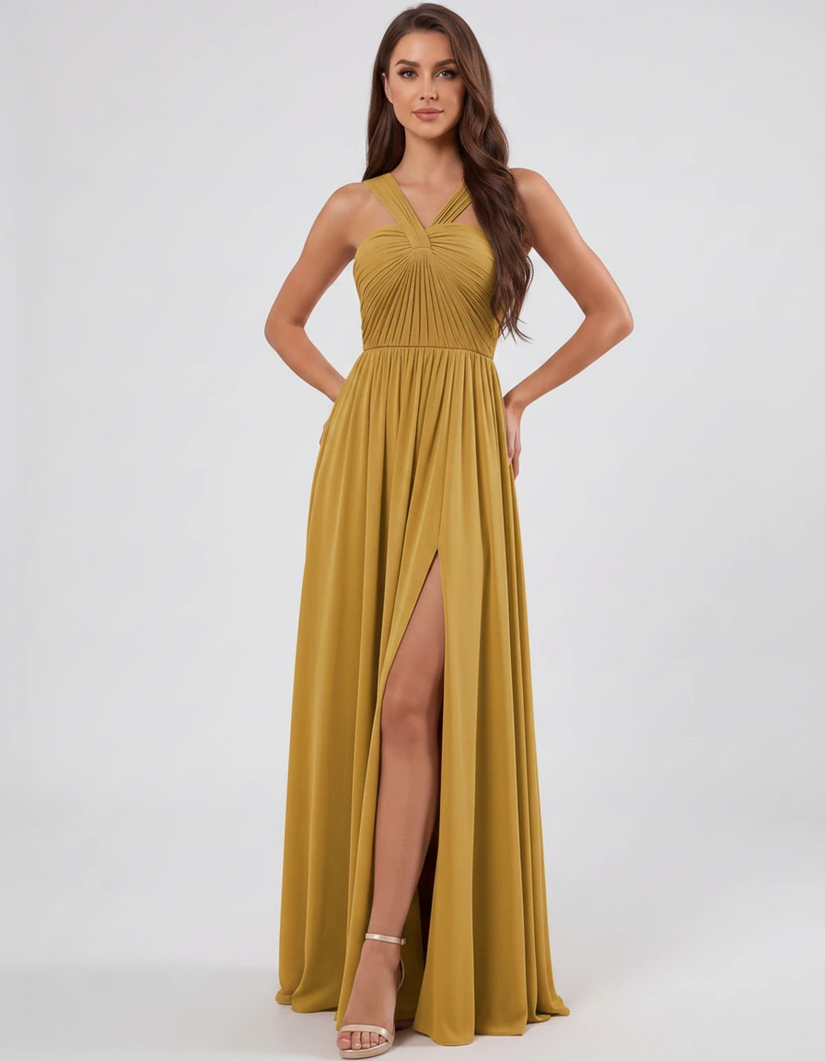 Malvina Maxi Dress — Gold | SKU: SD-82699-gold-2,SD-82699-gold-4,SD-82699-gold-6,SD-82699-gold-8,SD-82699-gold-10,SD-82699-gold-12,SD-82699-gold-14,SD-82699-gold-16,SD-82699-gold-16W,SD-82699-gold-18W,SD-82699-gold-20W,SD-82699-gold-22W
