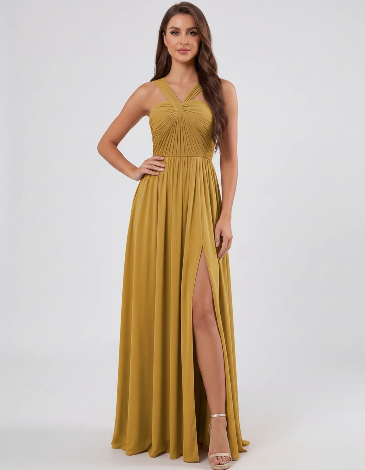 Malvina Maxi Dress — Gold | SKU: SD-82699-gold-2,SD-82699-gold-4,SD-82699-gold-6,SD-82699-gold-8,SD-82699-gold-10,SD-82699-gold-12,SD-82699-gold-14,SD-82699-gold-16,SD-82699-gold-16W,SD-82699-gold-18W,SD-82699-gold-20W,SD-82699-gold-22W