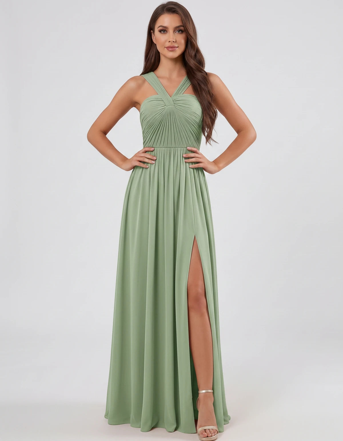 Malvina Maxi Dress — Sage Green | SKU: SD-82699-sagegreen-2,SD-82699-sagegreen-4,SD-82699-sagegreen-6,SD-82699-sagegreen-8,SD-82699-sagegreen-10,SD-82699-sagegreen-12,SD-82699-sagegreen-14,SD-82699-sagegreen-16,SD-82699-sagegreen-16W,SD-82699-sagegreen-18W,SD-82699-sagegreen-20W,SD-82699-sagegreen-22W
