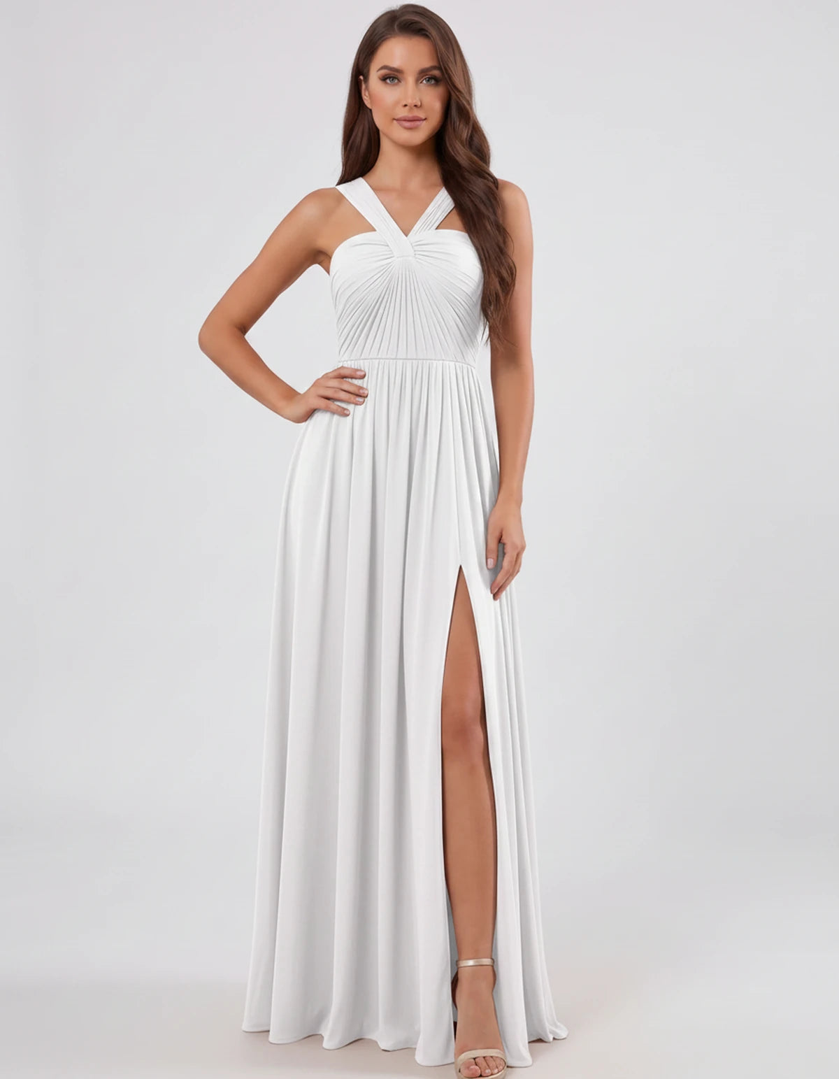 Malvina Maxi Dress — White | SKU: SD-82699-white-2,SD-82699-white-4,SD-82699-white-6,SD-82699-white-8,SD-82699-white-10,SD-82699-white-12,SD-82699-white-14,SD-82699-white-16,SD-82699-white-16W,SD-82699-white-18W,SD-82699-white-20W,SD-82699-white-22W