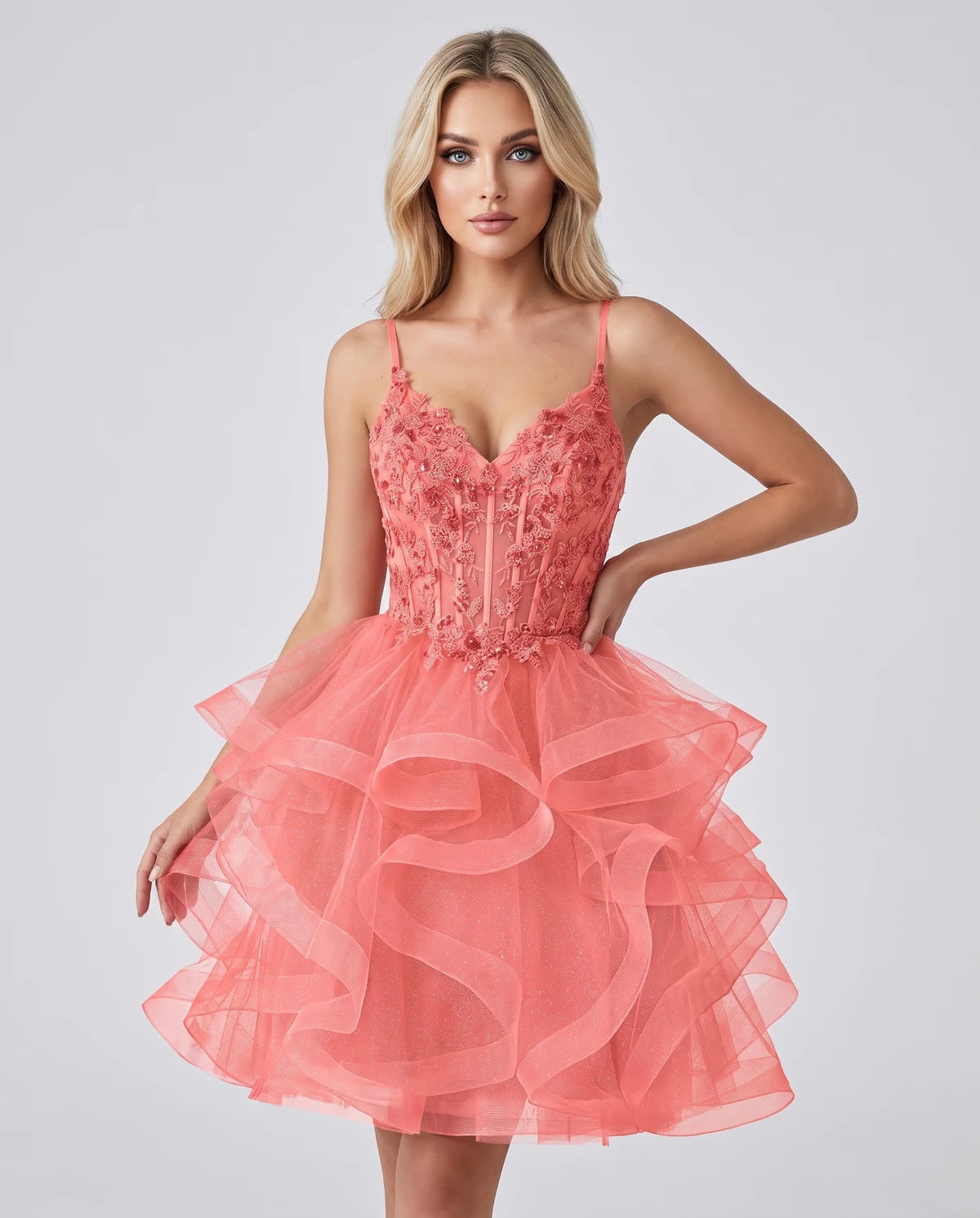 Mandarine Mini Dress — Coral