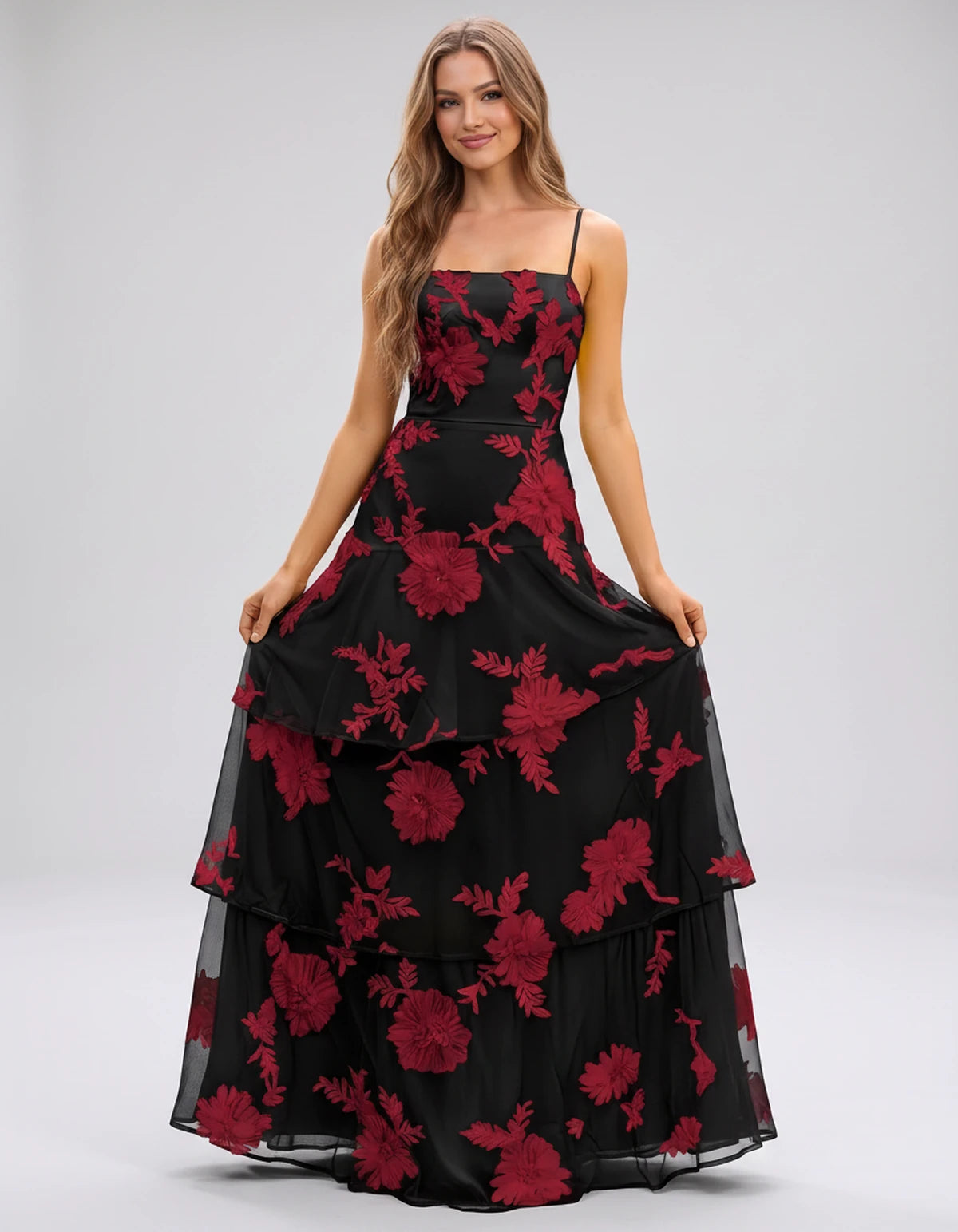 Manon Maxi Dress — Red | SKU: SD-88242-red-2,SD-88242-red-4,SD-88242-red-6,SD-88242-red-8,SD-88242-red-10,SD-88242-red-12,SD-88242-red-14,SD-88242-red-16,SD-88242-red-16W,SD-88242-red-18W,SD-88242-red-20W,SD-88242-red-22W