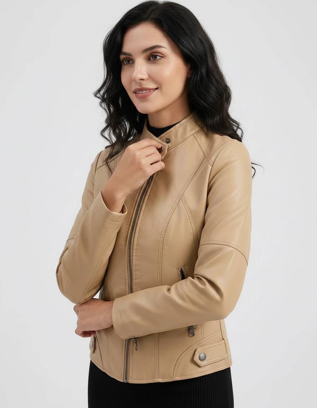 Marcelline Coat — Apricot | SKU: SD-83774-apricot-XS,SD-83774-apricot-S,SD-83774-apricot-M,SD-83774-apricot-L,SD-83774-apricot-XL,SD-83774-apricot-2XL