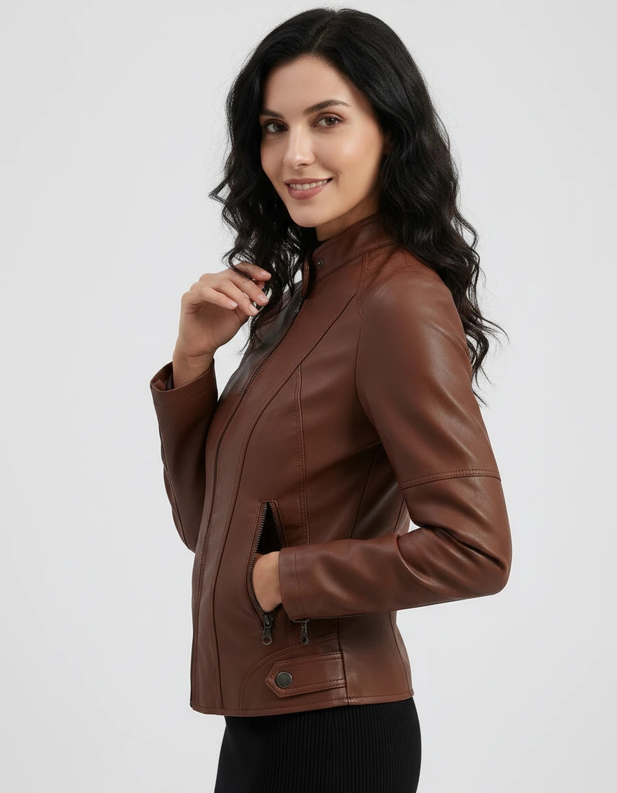 Marcelline Coat — Coffee | SKU: SD-83774-coffee-XS,SD-83774-coffee-S,SD-83774-coffee-M,SD-83774-coffee-L,SD-83774-coffee-XL,SD-83774-coffee-2XL