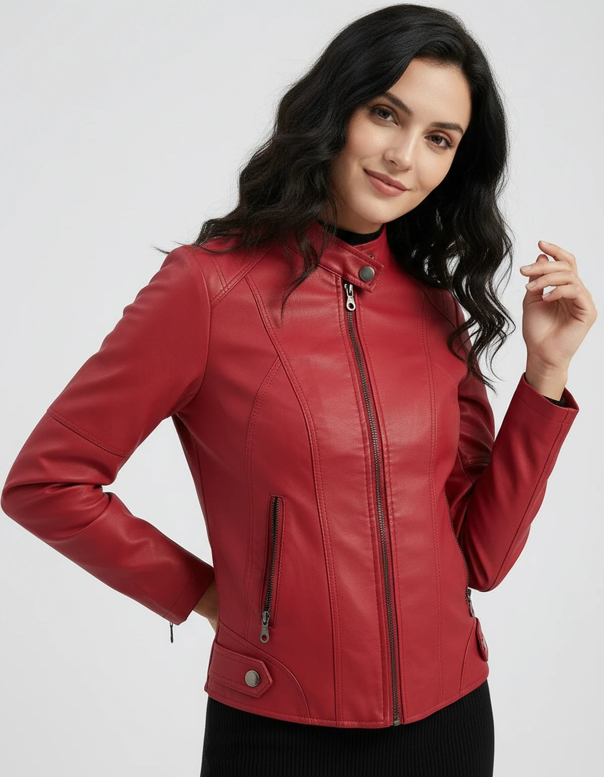Marcelline Coat — Red | SKU: SD-83774-red-XS,SD-83774-red-S,SD-83774-red-M,SD-83774-red-L,SD-83774-red-XL,SD-83774-red-2XL
