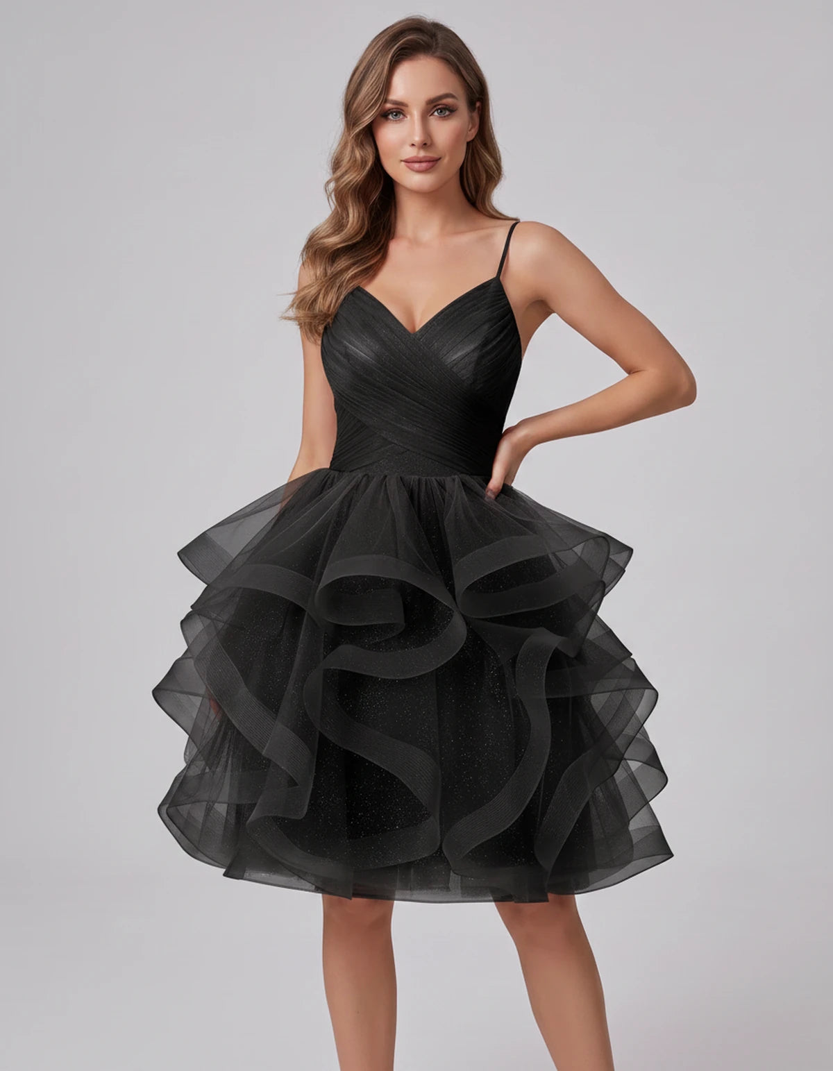 Mariposa Mini Dress — Black | SKU: SD-76342-black-2,SD-76342-black-4,SD-76342-black-6,SD-76342-black-8,SD-76342-black-10,SD-76342-black-12,SD-76342-black-14,SD-76342-black-14W,SD-76342-black-16,SD-76342-black-16W,SD-76342-black-18W,SD-76342-black-20W