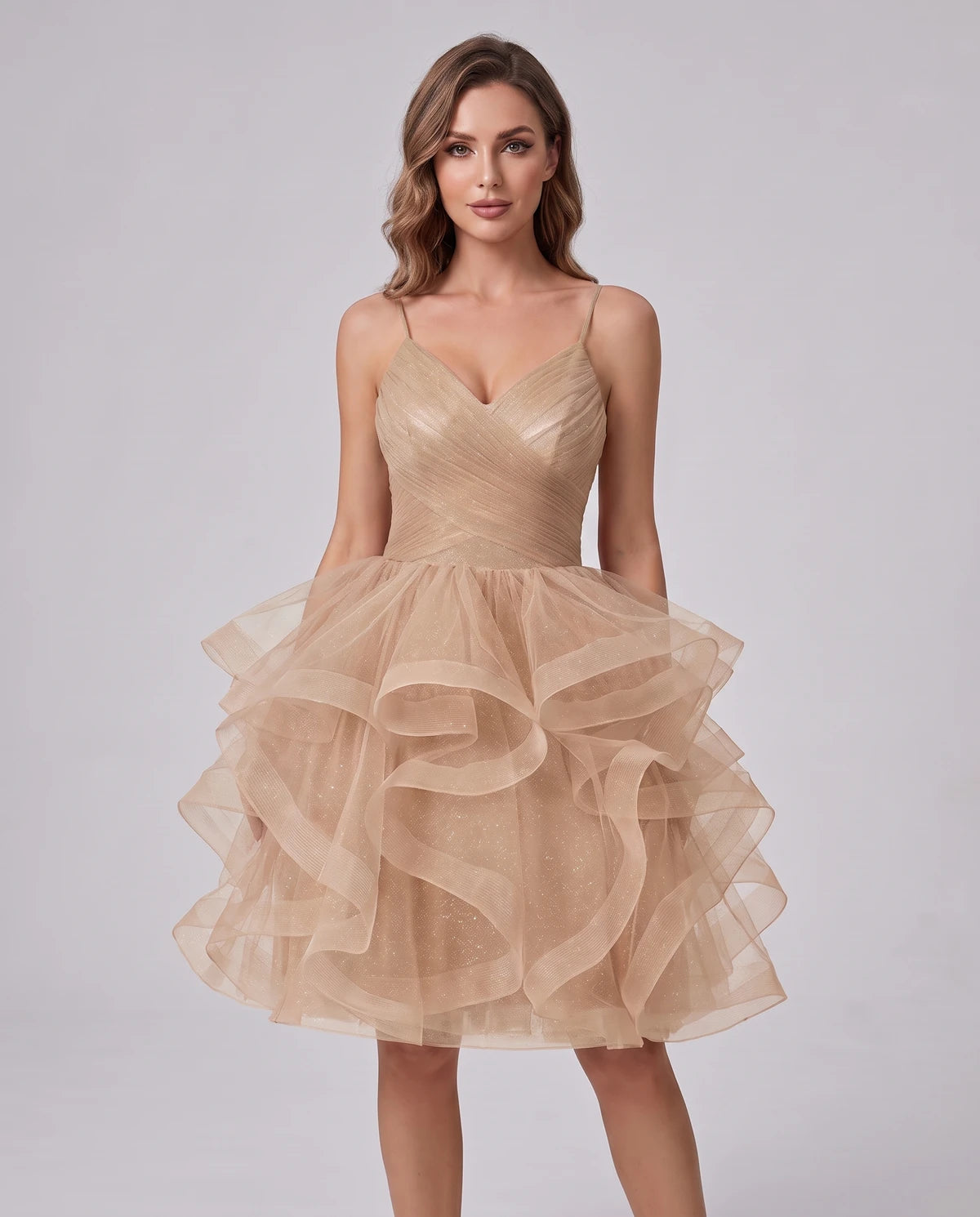 Mariposa Mini Dress — Champagne