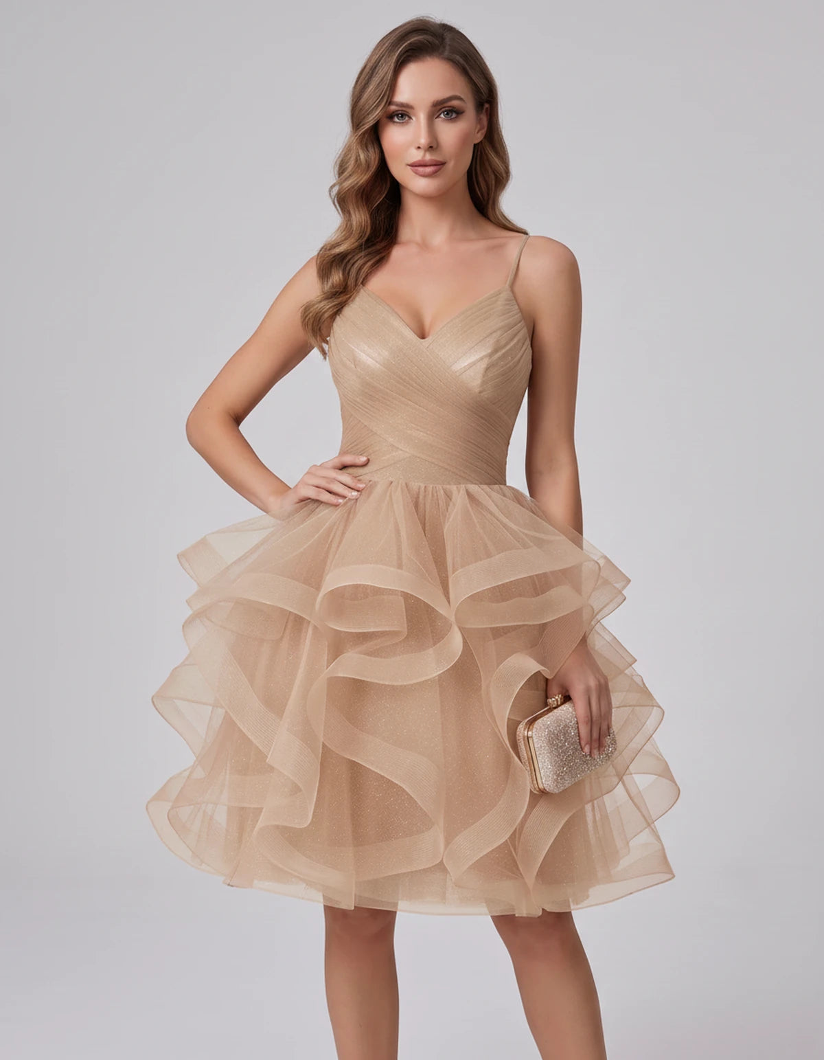 Mariposa Mini Dress — Champagne | SKU: SD-76342-champagne-2,SD-76342-champagne-4,SD-76342-champagne-6,SD-76342-champagne-8,SD-76342-champagne-10,SD-76342-champagne-12,SD-76342-champagne-14,SD-76342-champagne-14W,SD-76342-champagne-16,SD-76342-champagne-16W,SD-76342-champagne-18W,SD-76342-champagne-20W