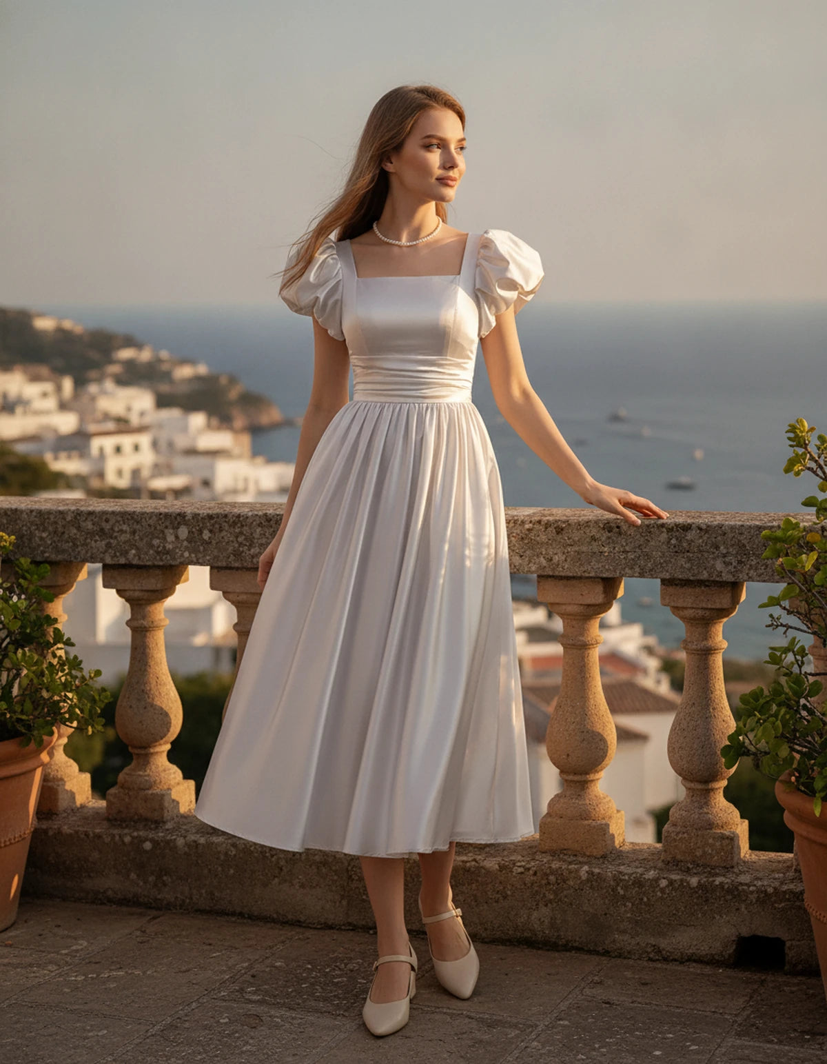 Marisol Midi Dresses — Ivory | SKU: SD-80159-ivory-2,SD-80159-ivory-4,SD-80159-ivory-6,SD-80159-ivory-8,SD-80159-ivory-10,SD-80159-ivory-12,SD-80159-ivory-14,SD-80159-ivory-16,SD-80159-ivory-16W,SD-80159-ivory-18W,SD-80159-ivory-20W,SD-80159-ivory-22W