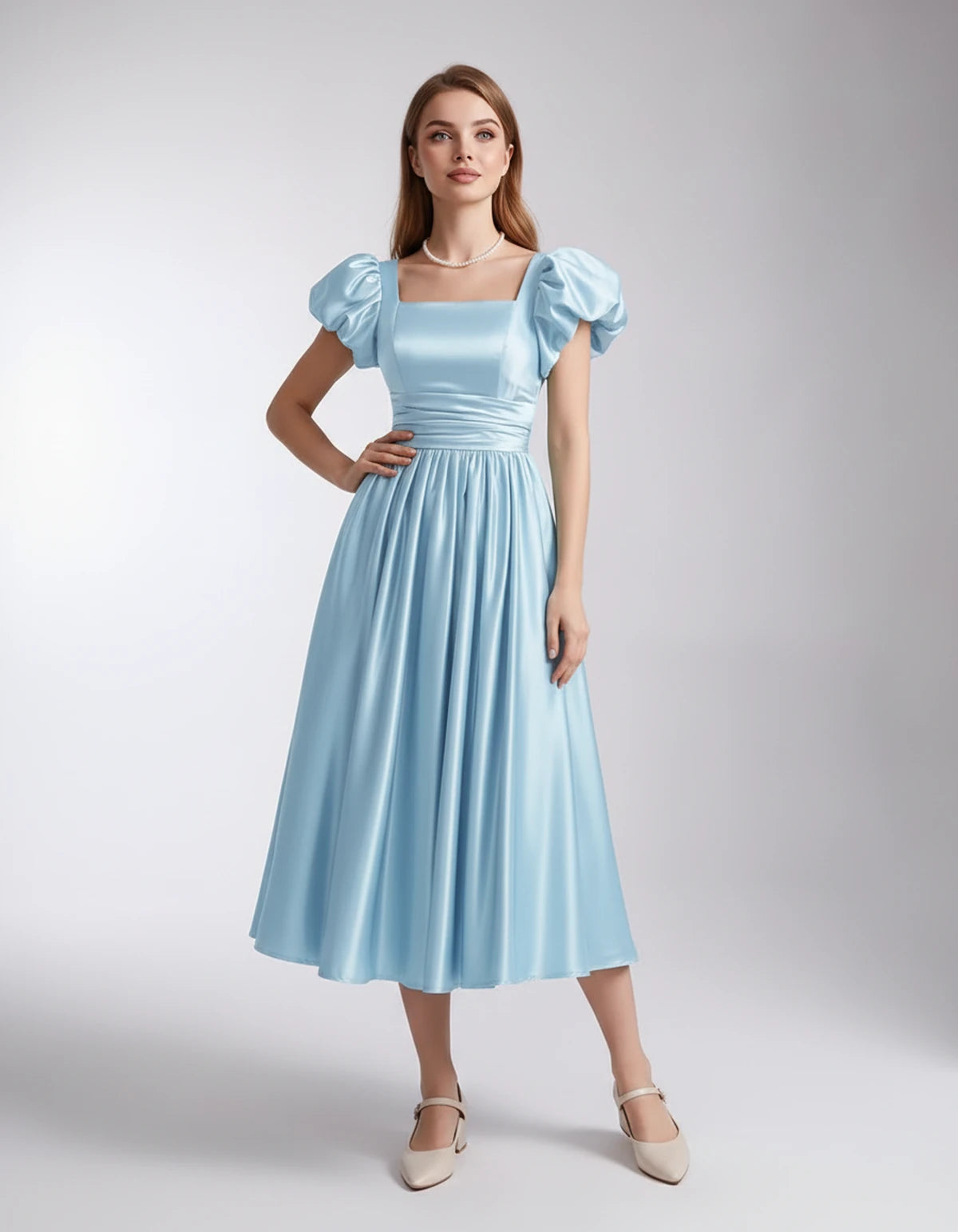 Marisol Midi Dresses — Light Blue | SKU: SD-80159-lightblue-2,SD-80159-lightblue-4,SD-80159-lightblue-6,SD-80159-lightblue-8,SD-80159-lightblue-10,SD-80159-lightblue-12,SD-80159-lightblue-14,SD-80159-lightblue-16,SD-80159-lightblue-16W,SD-80159-lightblue-18W,SD-80159-lightblue-20W,SD-80159-lightblue-22W