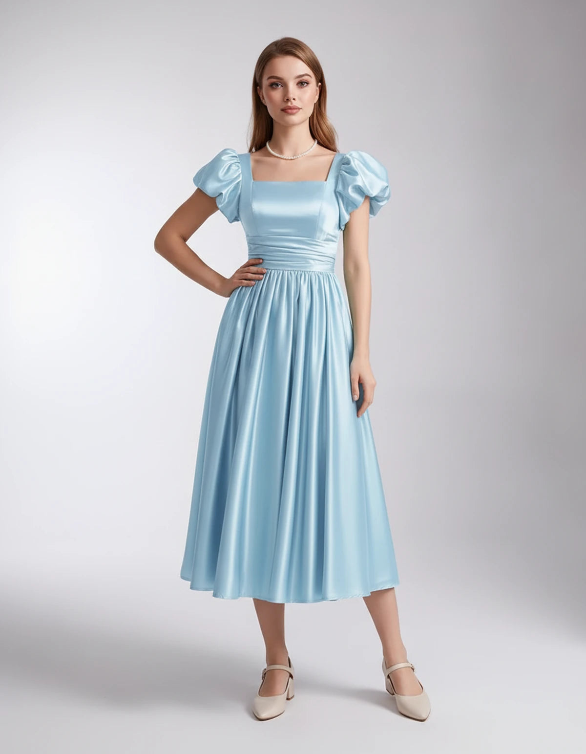 Marisol Midi Dresses — Light Blue | SKU: SD-80159-lightblue-2,SD-80159-lightblue-4,SD-80159-lightblue-6,SD-80159-lightblue-8,SD-80159-lightblue-10,SD-80159-lightblue-12,SD-80159-lightblue-14,SD-80159-lightblue-16,SD-80159-lightblue-16W,SD-80159-lightblue-18W,SD-80159-lightblue-20W,SD-80159-lightblue-22W