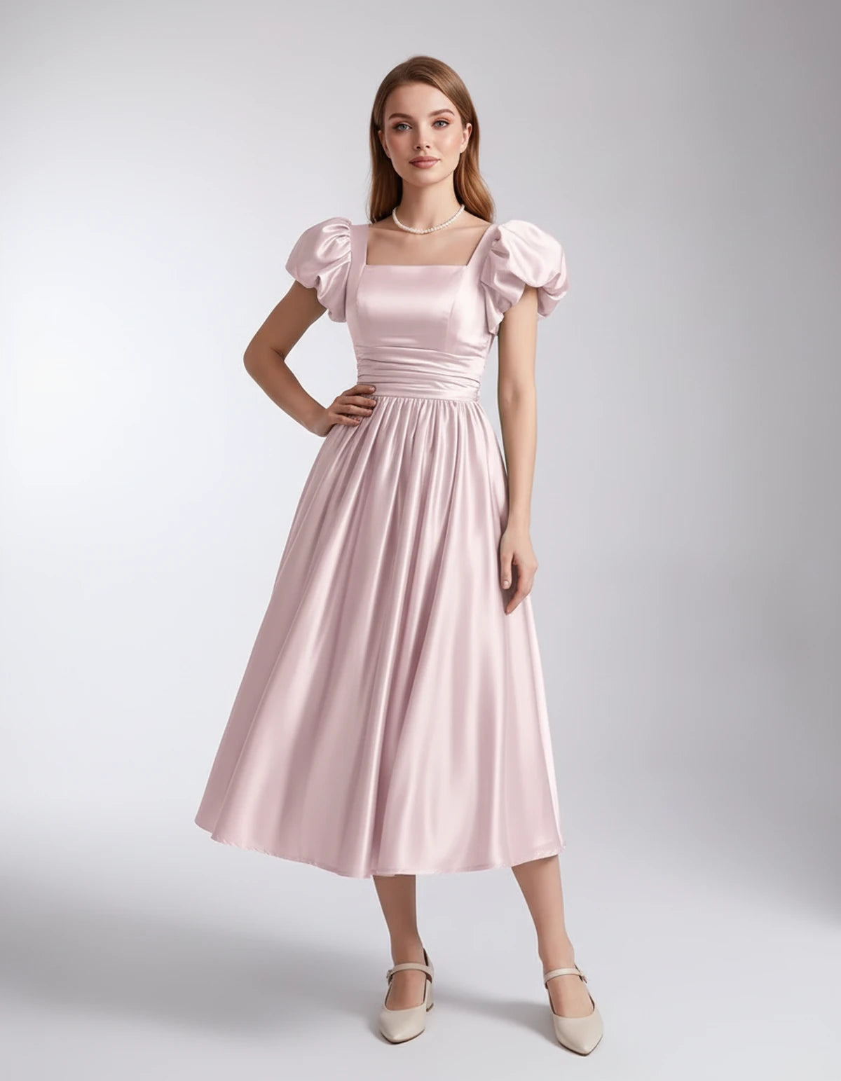Marisol Midi Dresses — Pink | SKU: SD-80159-pink-2,SD-80159-pink-4,SD-80159-pink-6,SD-80159-pink-8,SD-80159-pink-10,SD-80159-pink-12,SD-80159-pink-14,SD-80159-pink-16,SD-80159-pink-16W,SD-80159-pink-18W,SD-80159-pink-20W,SD-80159-pink-22W