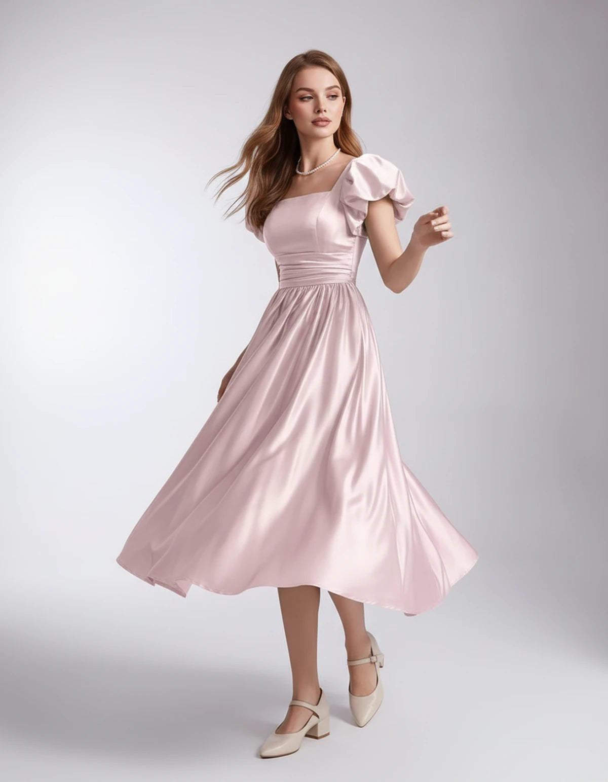Marisol Midi Dresses — Pink | SKU: SD-80159-pink-2,SD-80159-pink-4,SD-80159-pink-6,SD-80159-pink-8,SD-80159-pink-10,SD-80159-pink-12,SD-80159-pink-14,SD-80159-pink-16,SD-80159-pink-16W,SD-80159-pink-18W,SD-80159-pink-20W,SD-80159-pink-22W