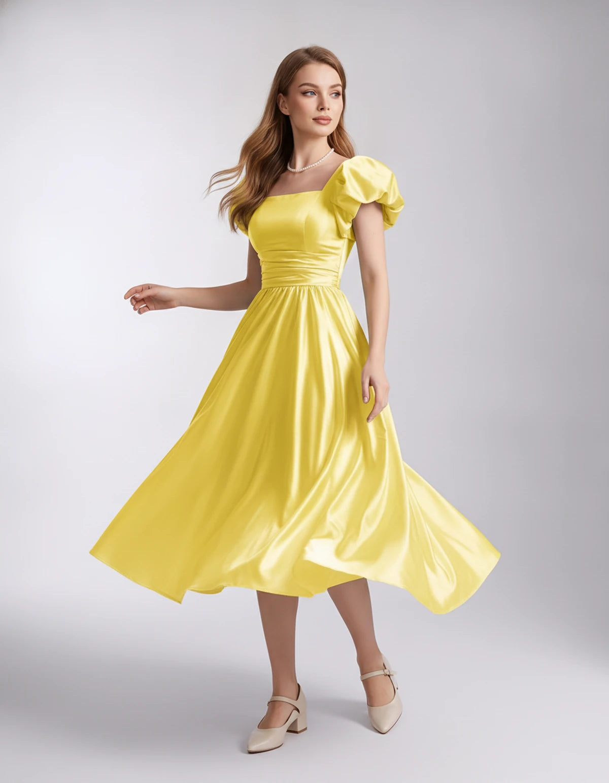 Marisol Midi Dresses — Yellow | SKU: SD-80159-yellow-2,SD-80159-yellow-4,SD-80159-yellow-6,SD-80159-yellow-8,SD-80159-yellow-10,SD-80159-yellow-12,SD-80159-yellow-14,SD-80159-yellow-16,SD-80159-yellow-16W,SD-80159-yellow-18W,SD-80159-yellow-20W,SD-80159-yellow-22W