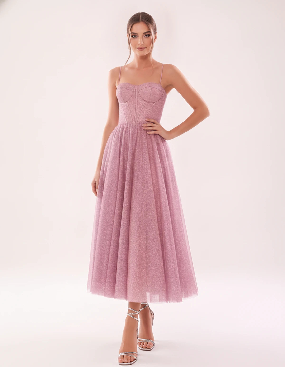 Marsanne Midi Dresses — Pink | SKU: SD-90818-pink-2,SD-90818-pink-4,SD-90818-pink-6,SD-90818-pink-8,SD-90818-pink-10,SD-90818-pink-12,SD-90818-pink-14,SD-90818-pink-16,SD-90818-pink-16W,SD-90818-pink-18W,SD-90818-pink-20W,SD-90818-pink-22W
