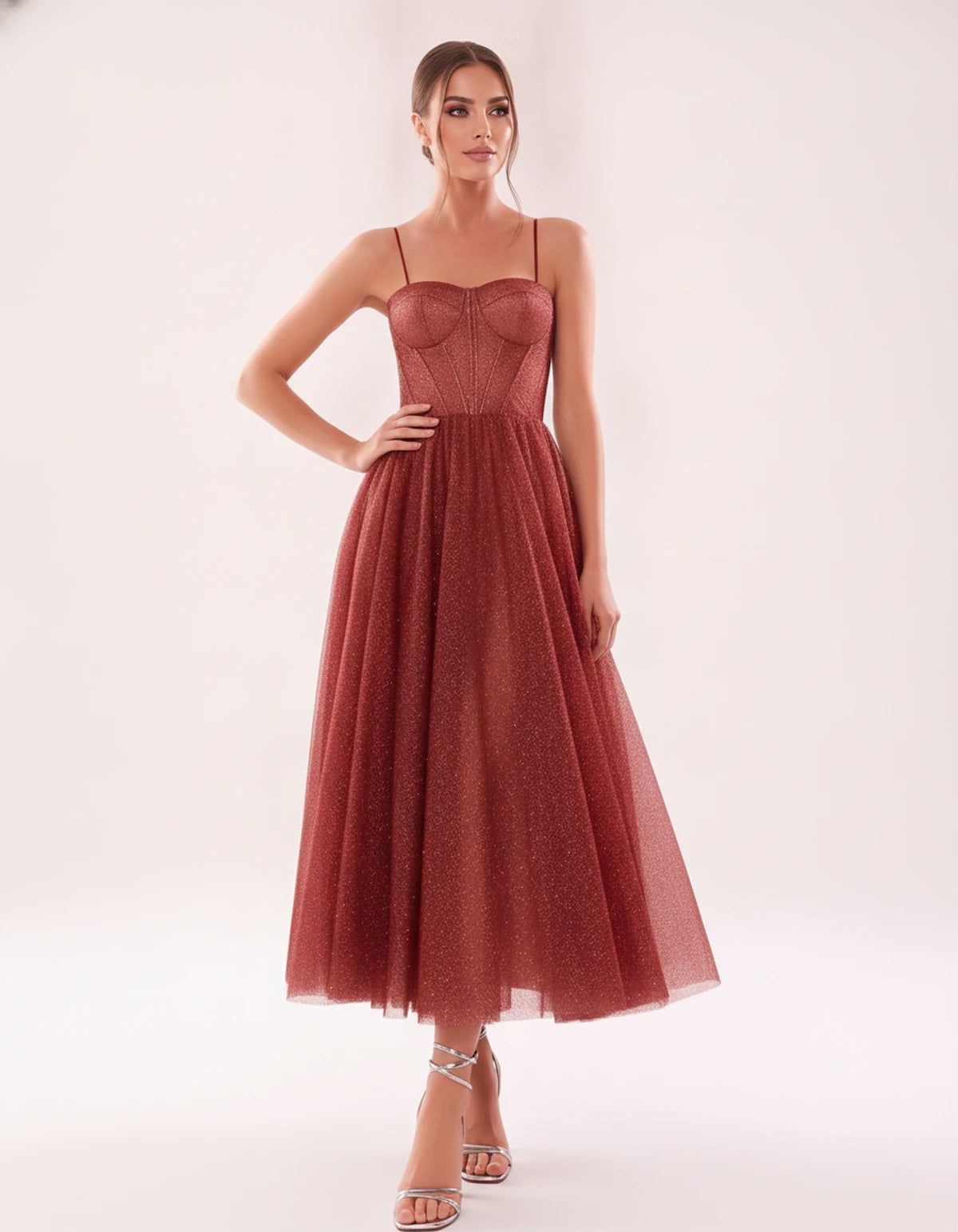 Marsanne Midi Dresses — Red | SKU: SD-90818-red-2,SD-90818-red-4,SD-90818-red-6,SD-90818-red-8,SD-90818-red-10,SD-90818-red-12,SD-90818-red-14,SD-90818-red-16,SD-90818-red-16W,SD-90818-red-18W,SD-90818-red-20W,SD-90818-red-22W